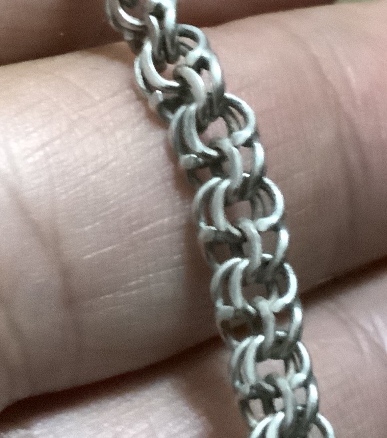 Vintage Old Sterling Silver Double Curb Fancy Link 16” Chain Necklace – 21.8g