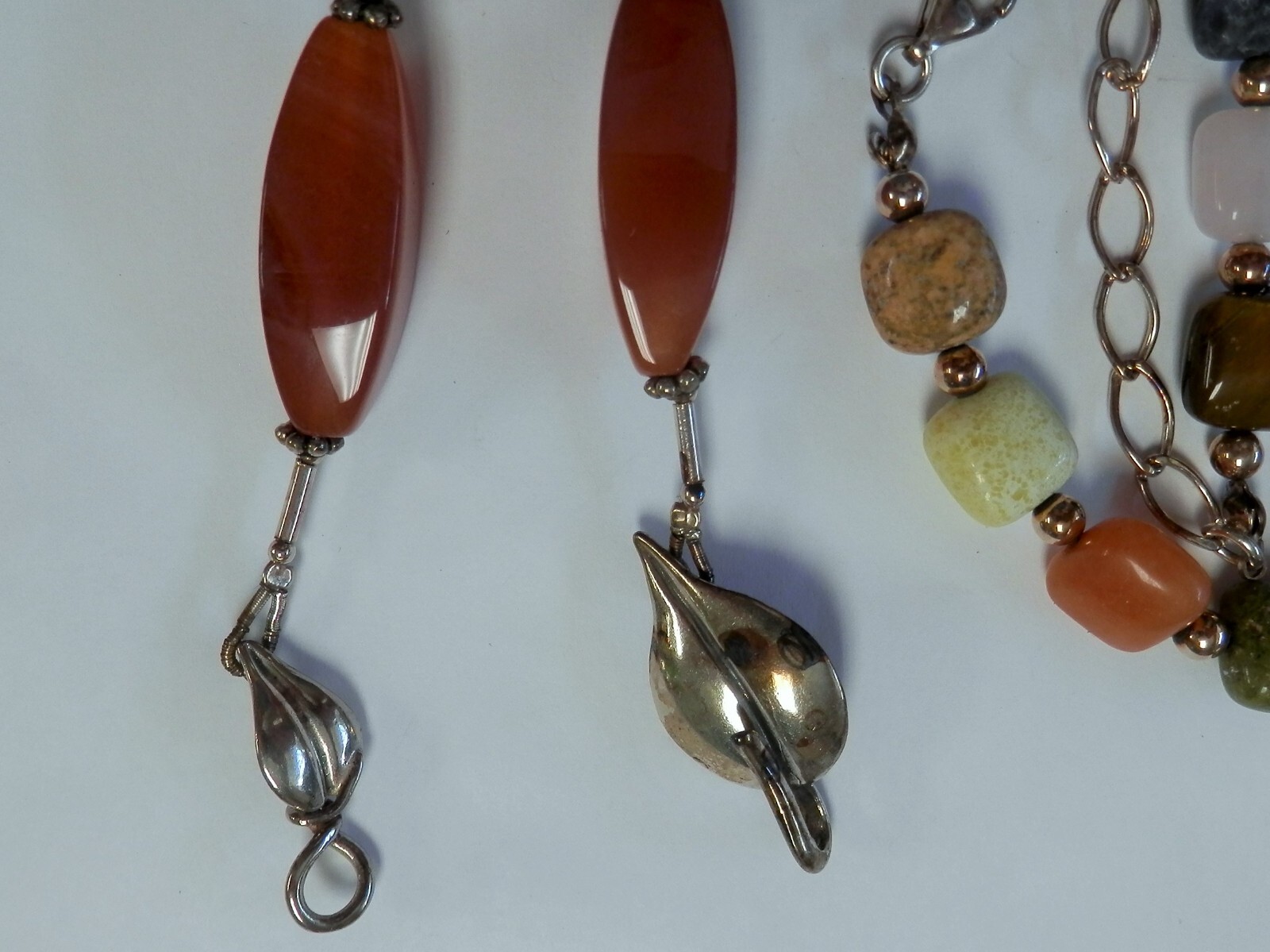 2 Sterling Silver Multi Stone Necklaces DTR Jay King 22.75″ & S w/ Crown 17″