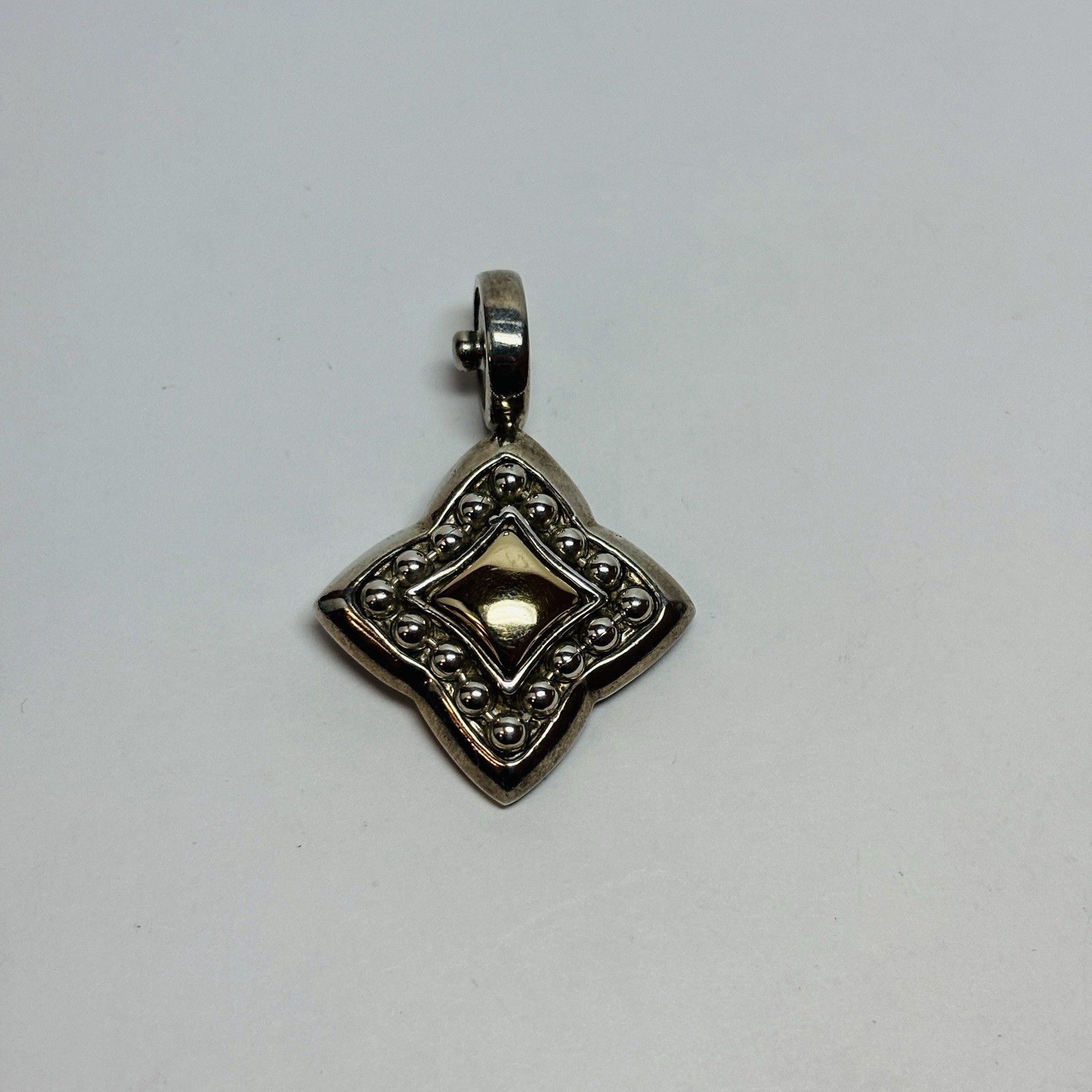 ESPO Sterling 925 Silver 14k 4 Point Star Snap Lock Pendant – .