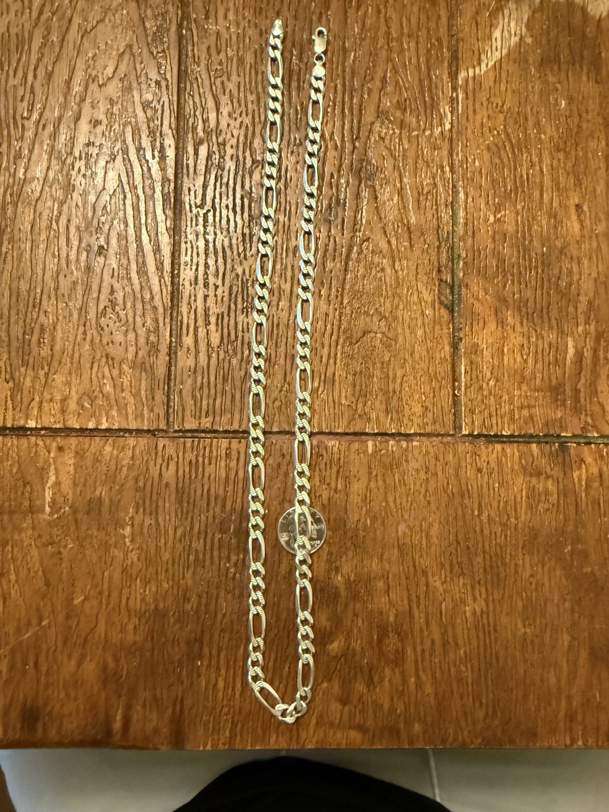925 Italy Sterling Solver Diamond Cut Figaro Chain 28” 65g