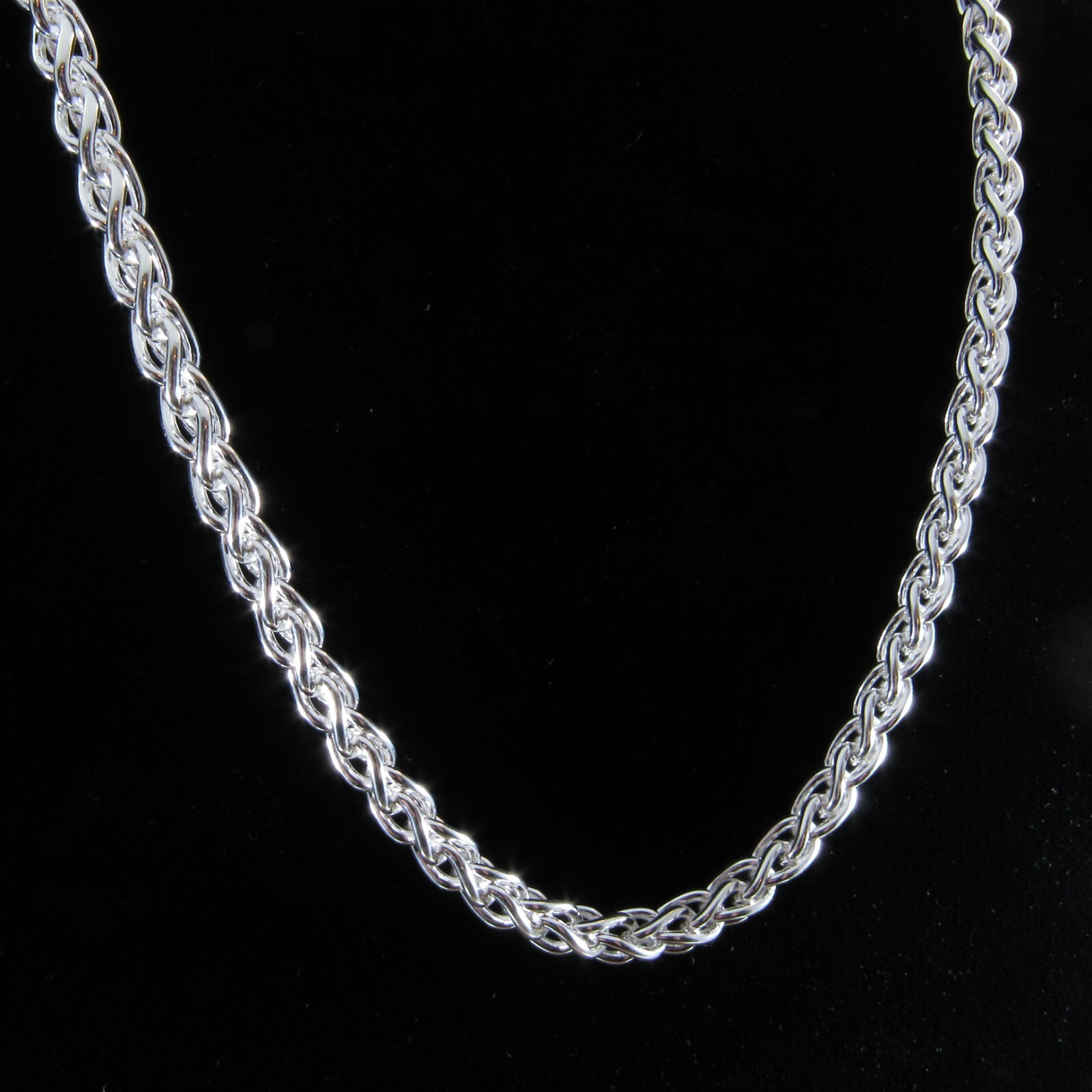 6MM Thick Mens Solid 925 Sterling Silver Italian Spiga Wheat Chain Necklace