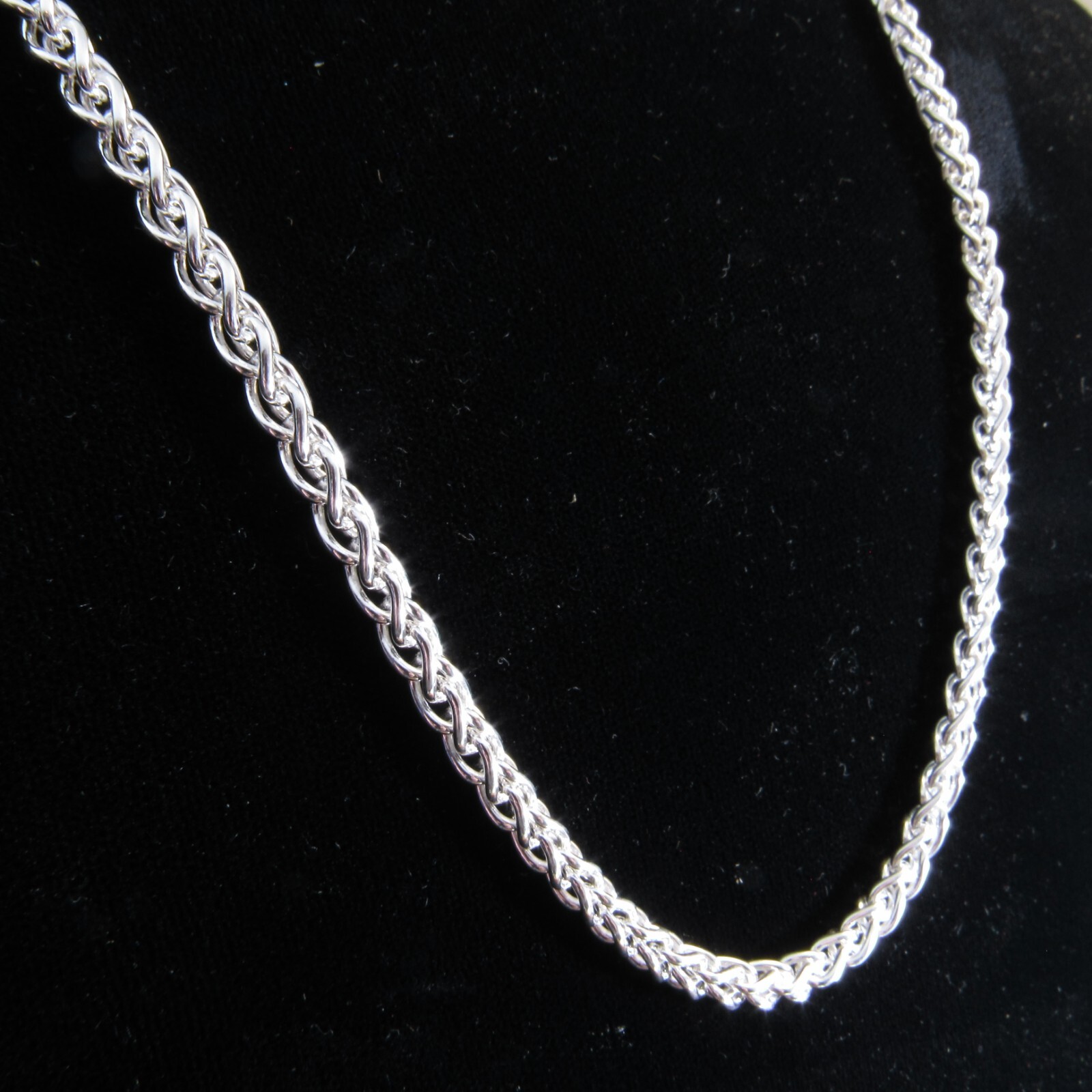 4.5MM Thick Mens Solid 925 Sterling Silver Italian Spiga Wheat Chain Necklace