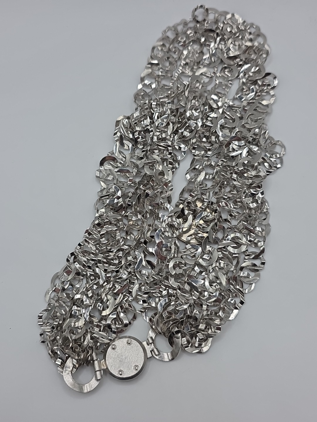 Pianegonda Italy Sterling Silver 925 Layered Statement Necklace 17.5″ 108g