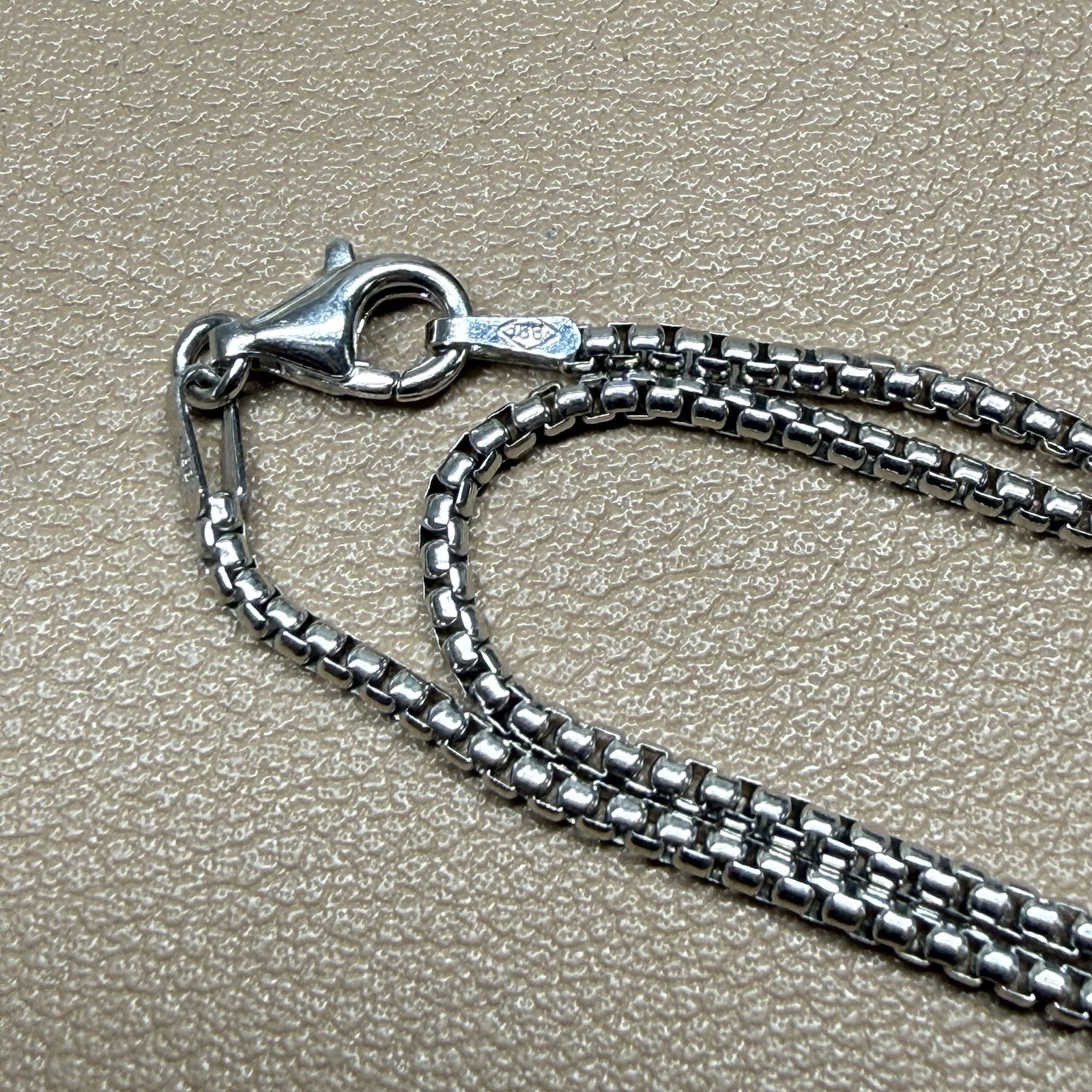 Solid Italy 925 Sterling Silver Round Box Chain Necklace 24” 1.7mm