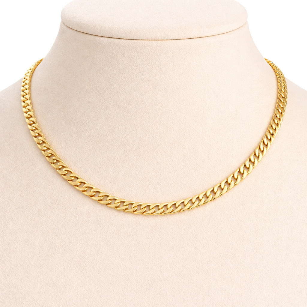 Real 10K Gold Miami Cuban Chain Necklace 4mm 20 22 24 26 28 30 Inch Men Women
