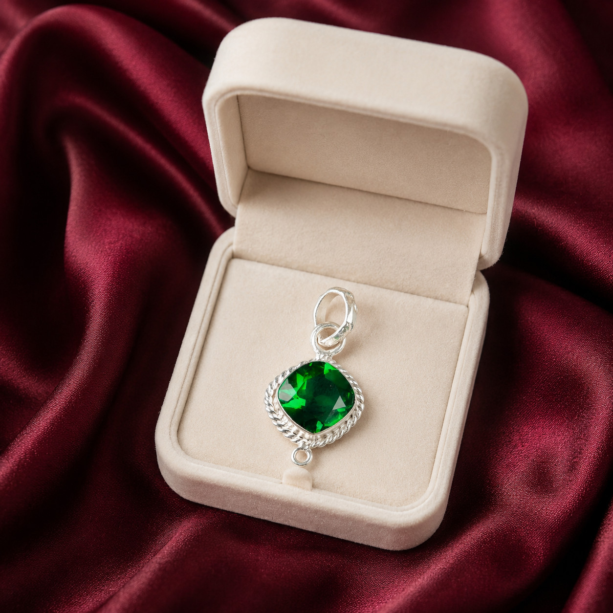 Chrome Diopside Gemstone 925 Sterling Silver Designer Women’s Pendent 1.30″