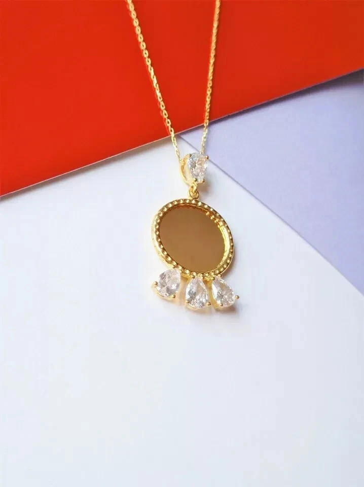 2Ct Pear Cut VVS1 Diamond Memory Pendant 14k Yellow Gold Finish Free 18″ Chain