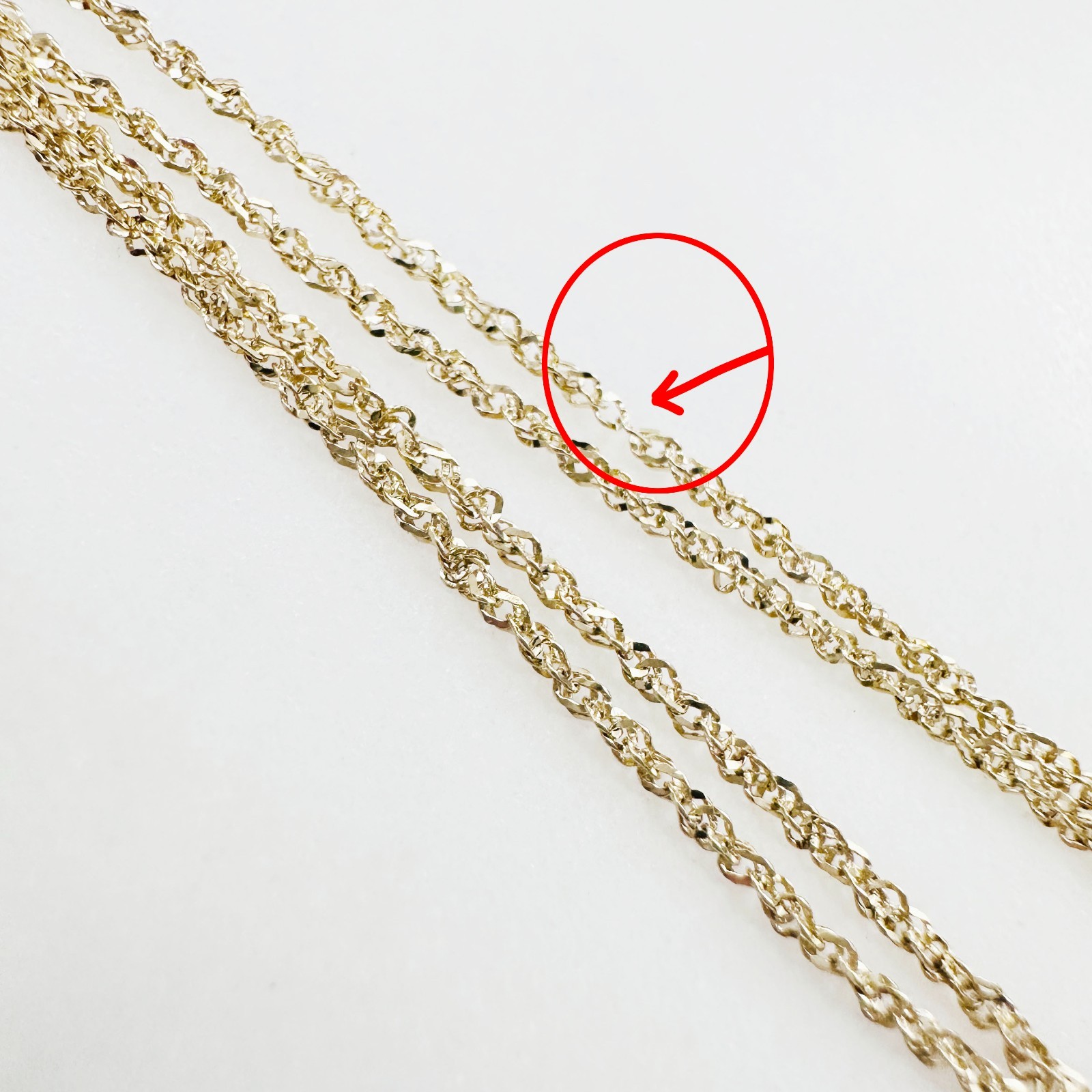 10K Yellow Gold Diamond-cut Prince of Wales Link Chain Necklace, 1.1mm, 17 3/4″