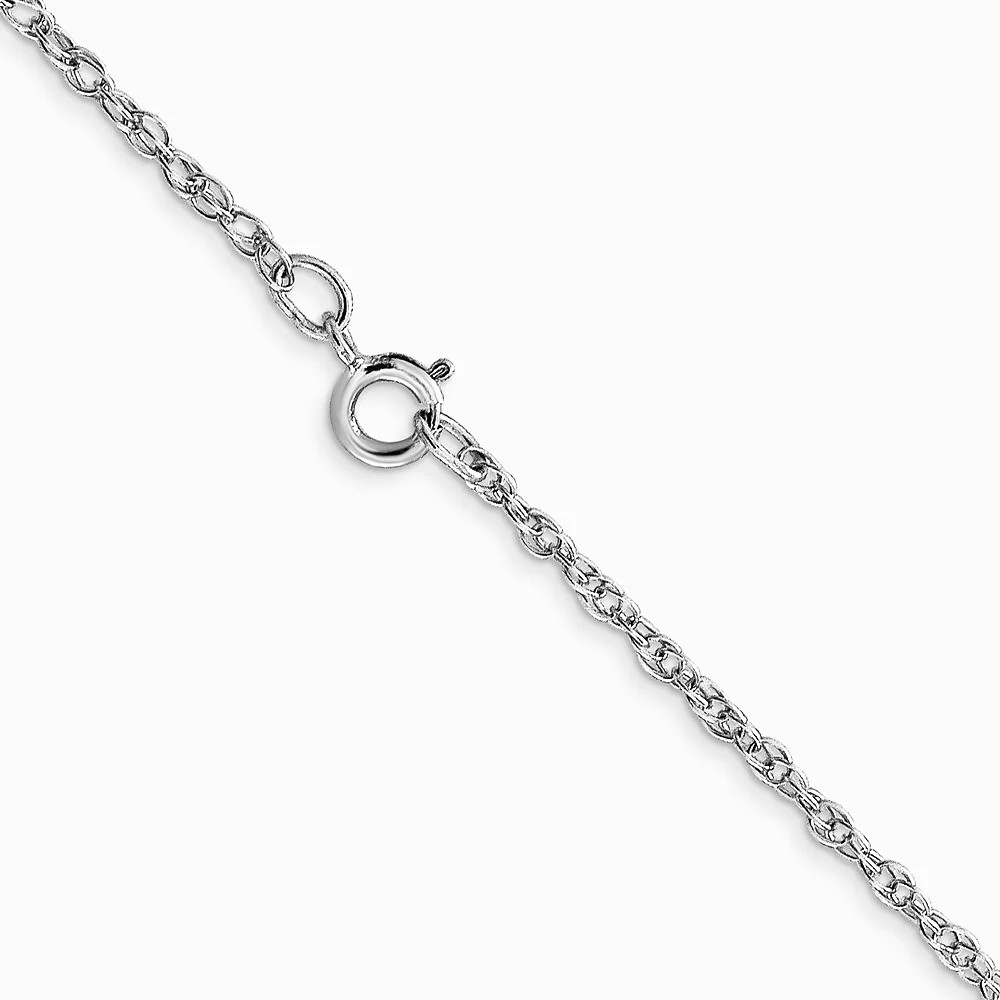 10K White Gold 1.15mm Carded Cable Rope Chain Necklace 16″-24″