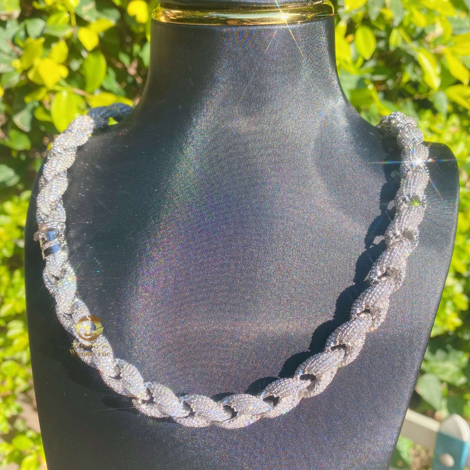 925 Sterling Silver Moissanite Rope Chain Necklace VVS Gift Unisex