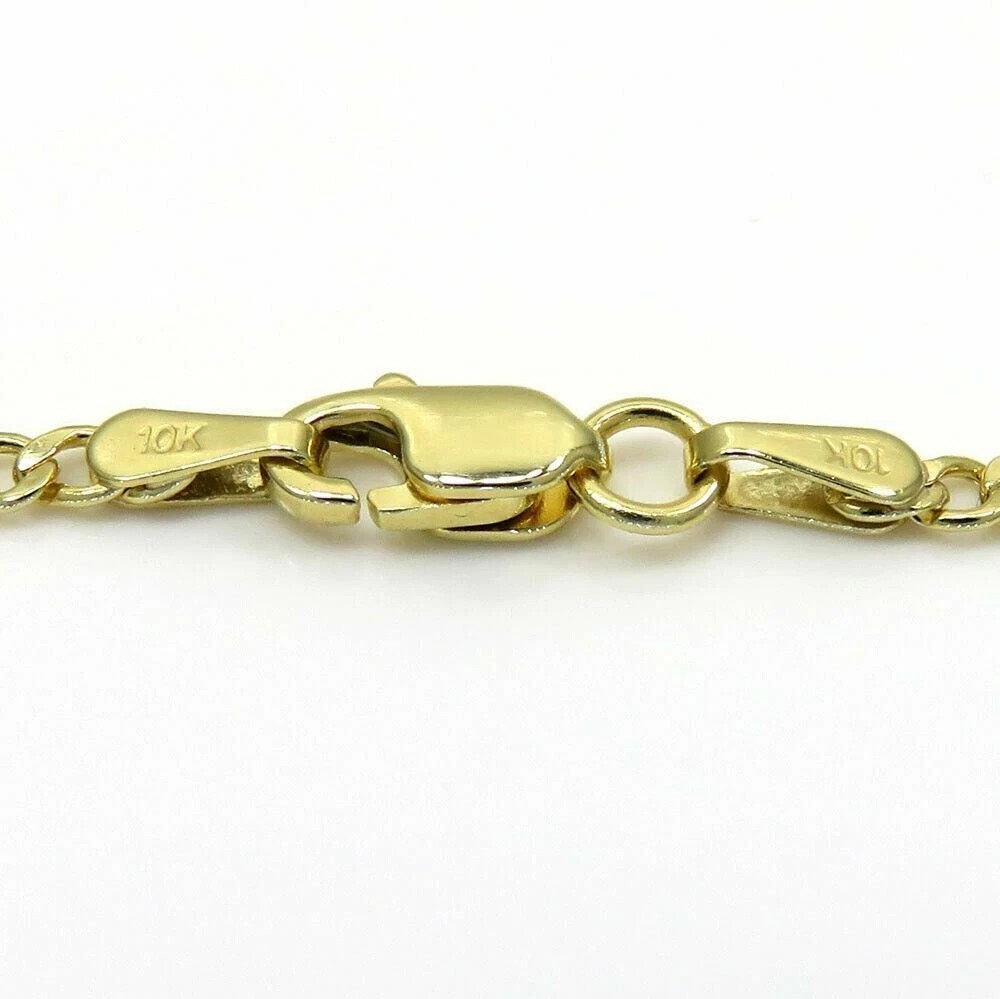 10K Solid Gold Cuban Link Chain Necklace 2.00 mm 16”-30” Inch 10k Gold Italy