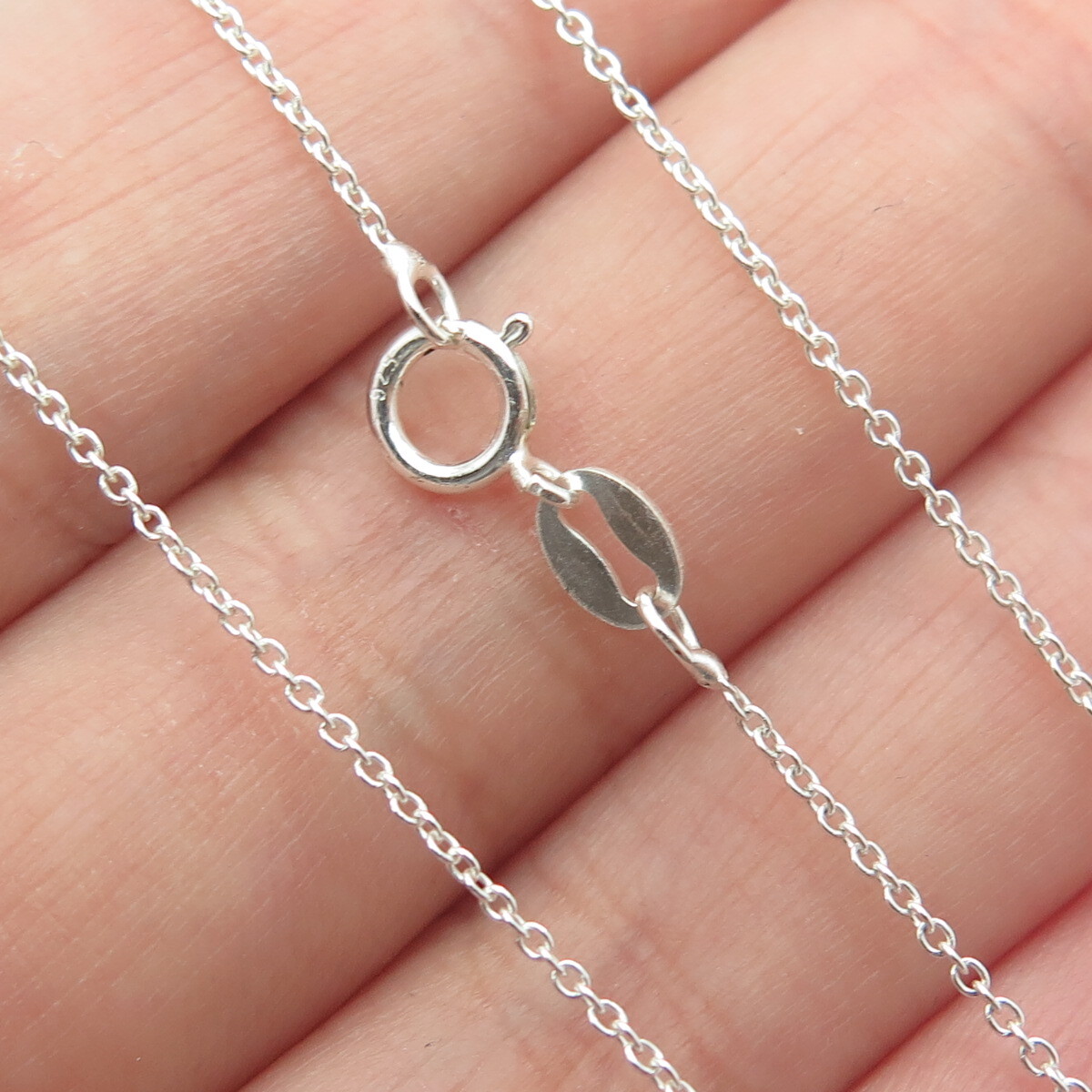 925 Sterling Silver Italy Cable Chain Necklace 16″