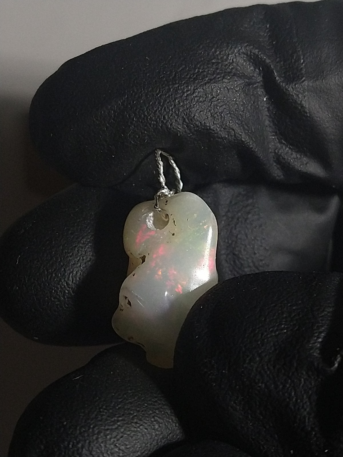 Bigger Opal Pendant Tumble Freeform Sterling Silver