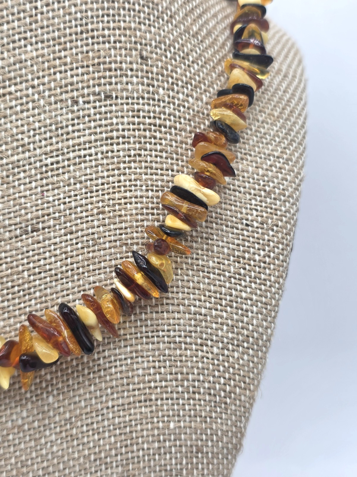 Natural Mixed Baltic Amber Butterscotch Nuggets Chips 18″ Beautiful Chocker NEW