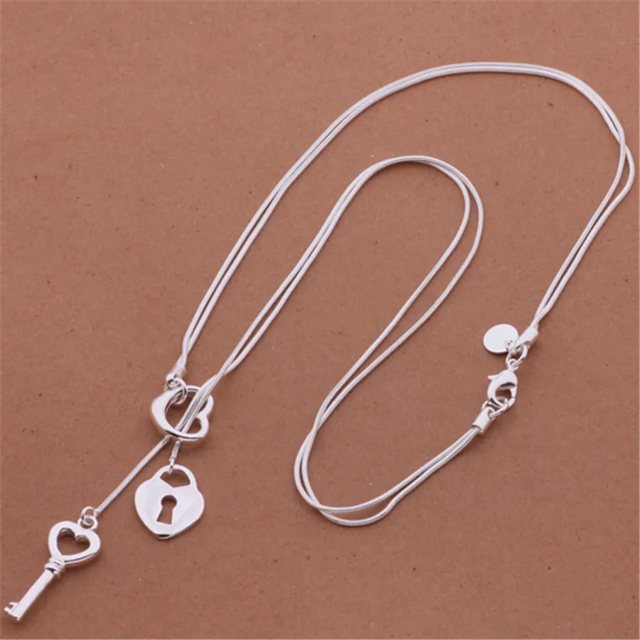 Charms Necklace Jewelry Exquisite Fashion Women Classic 45CM 925 Sterling Silver