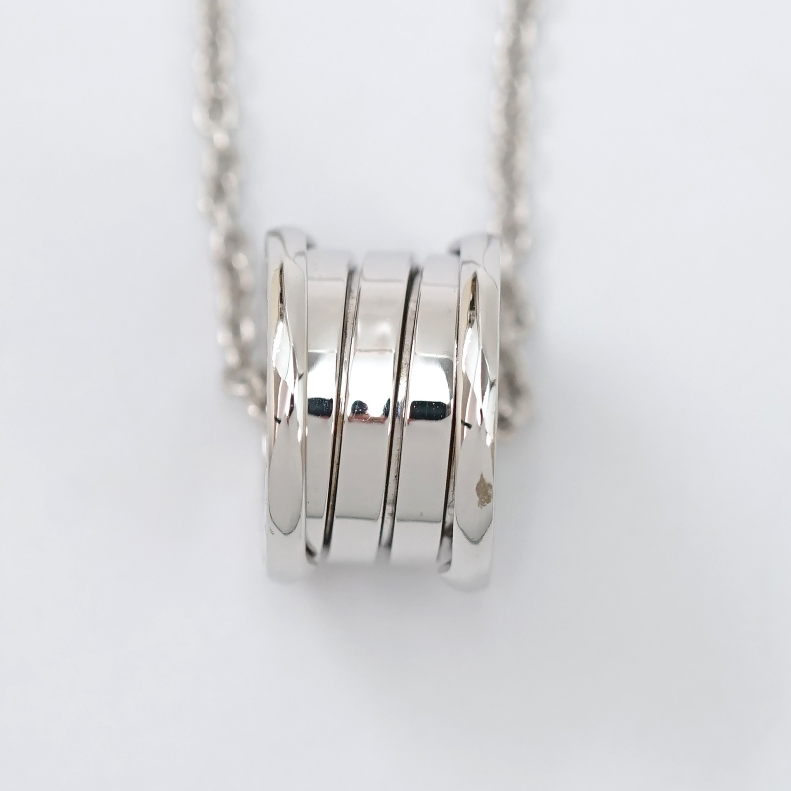 BVLGARI B zero1 Necklace 16″ 18k White Gold Auth #12059