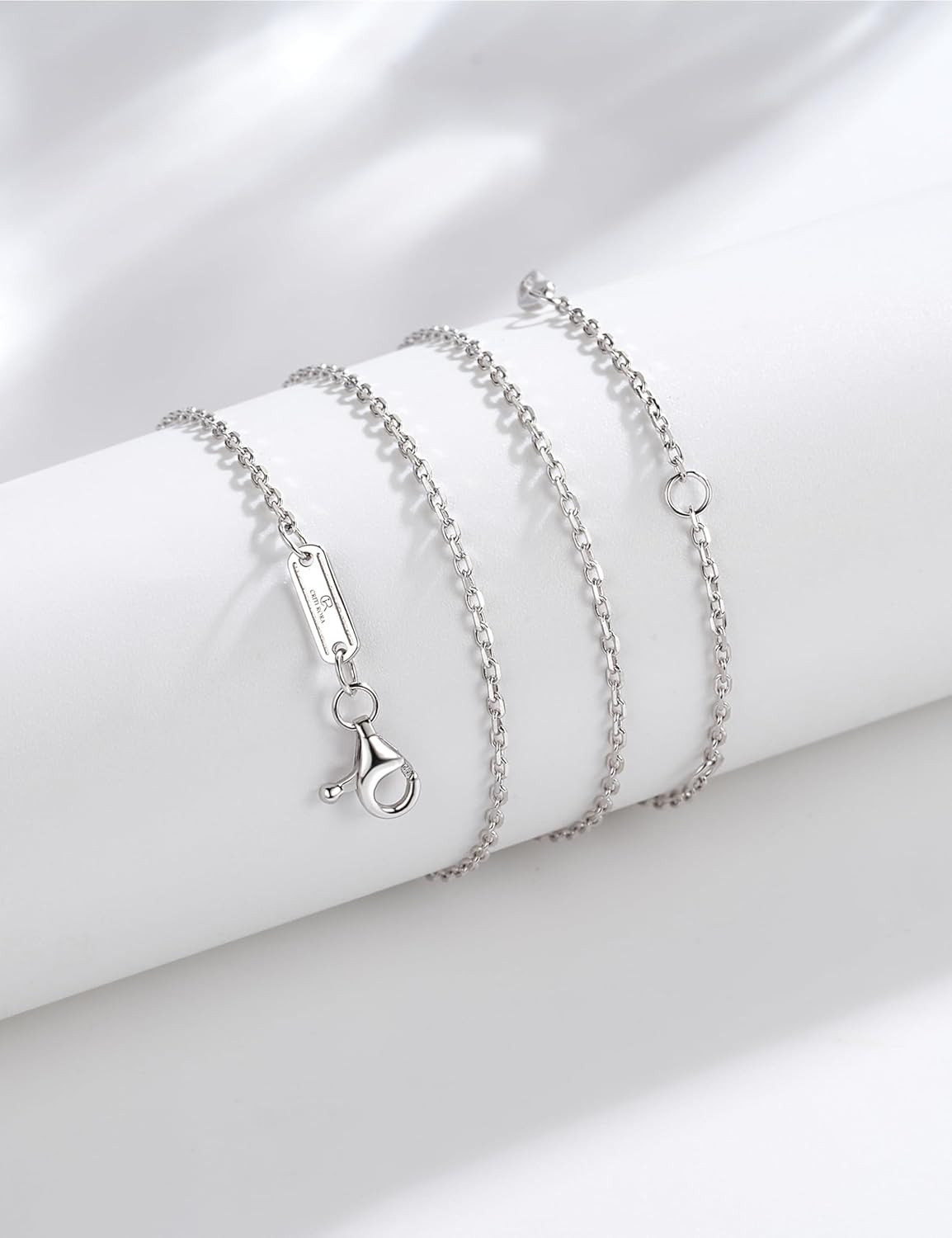 S925 Sterling Silver Chain Necklace for Women, 18 Inch Adjustable, Classic, Fash