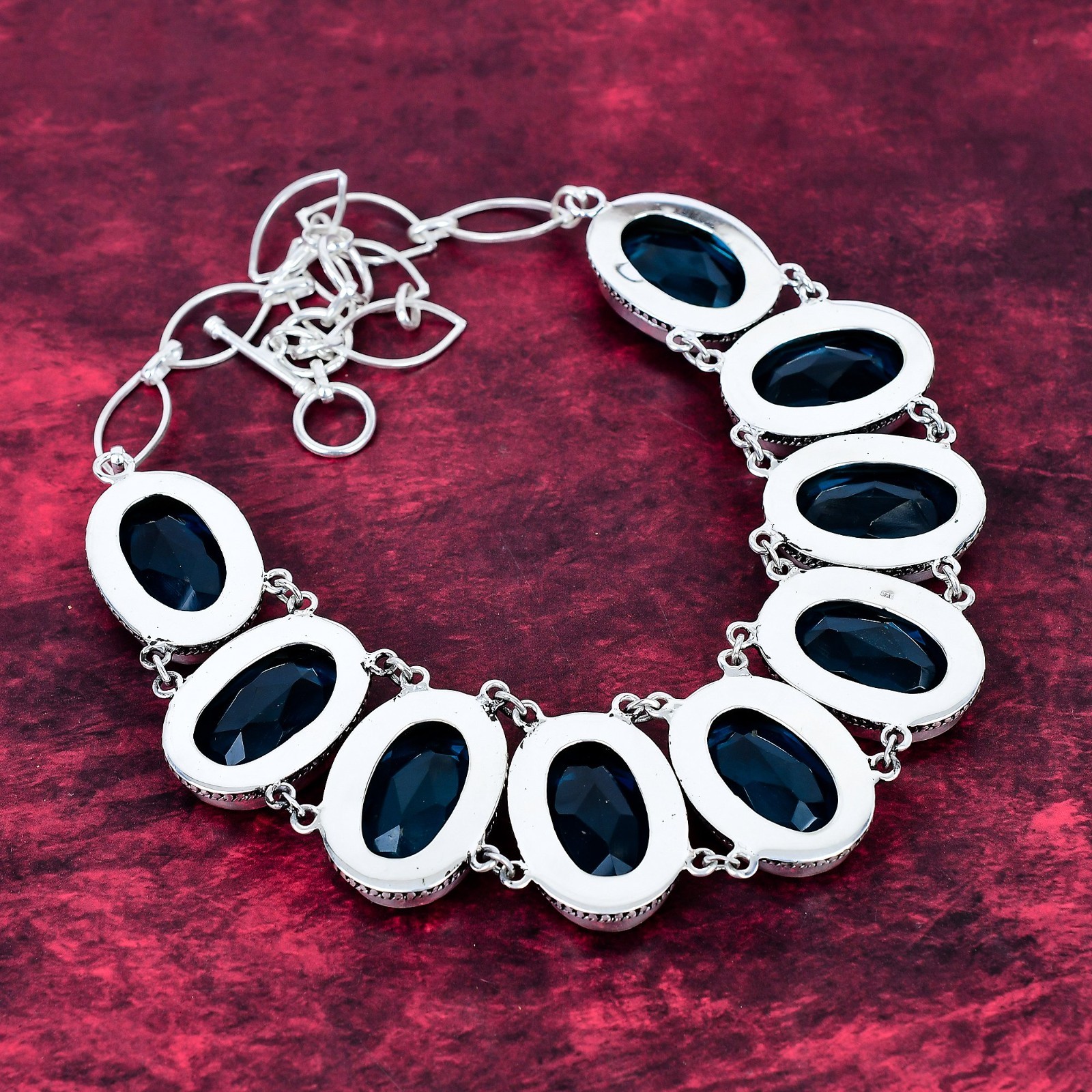 Indicolite Gemstone Handmade 925 Solid Silver Necklace Jewelry Love Forever Gift