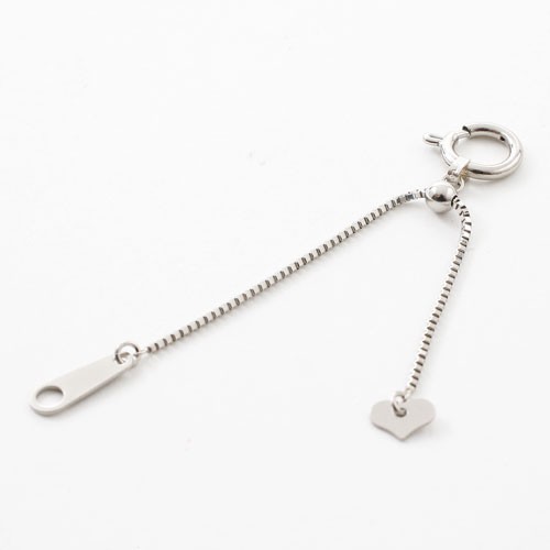 Pt850 Solid Platinum 0.8mm Box Chain Extender Adjustable up to 3″ Made in Japan