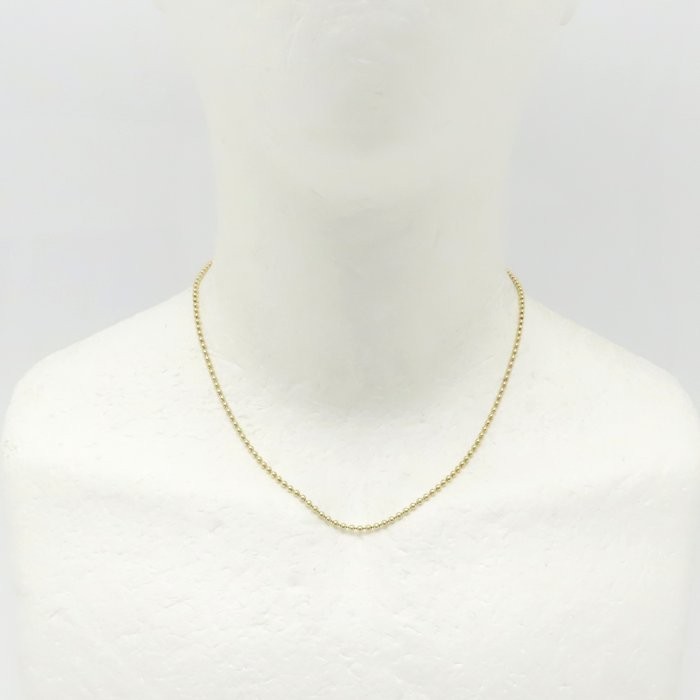 18K Yellow Gold Ball chain Necklace 40cm 7.1grams /76374