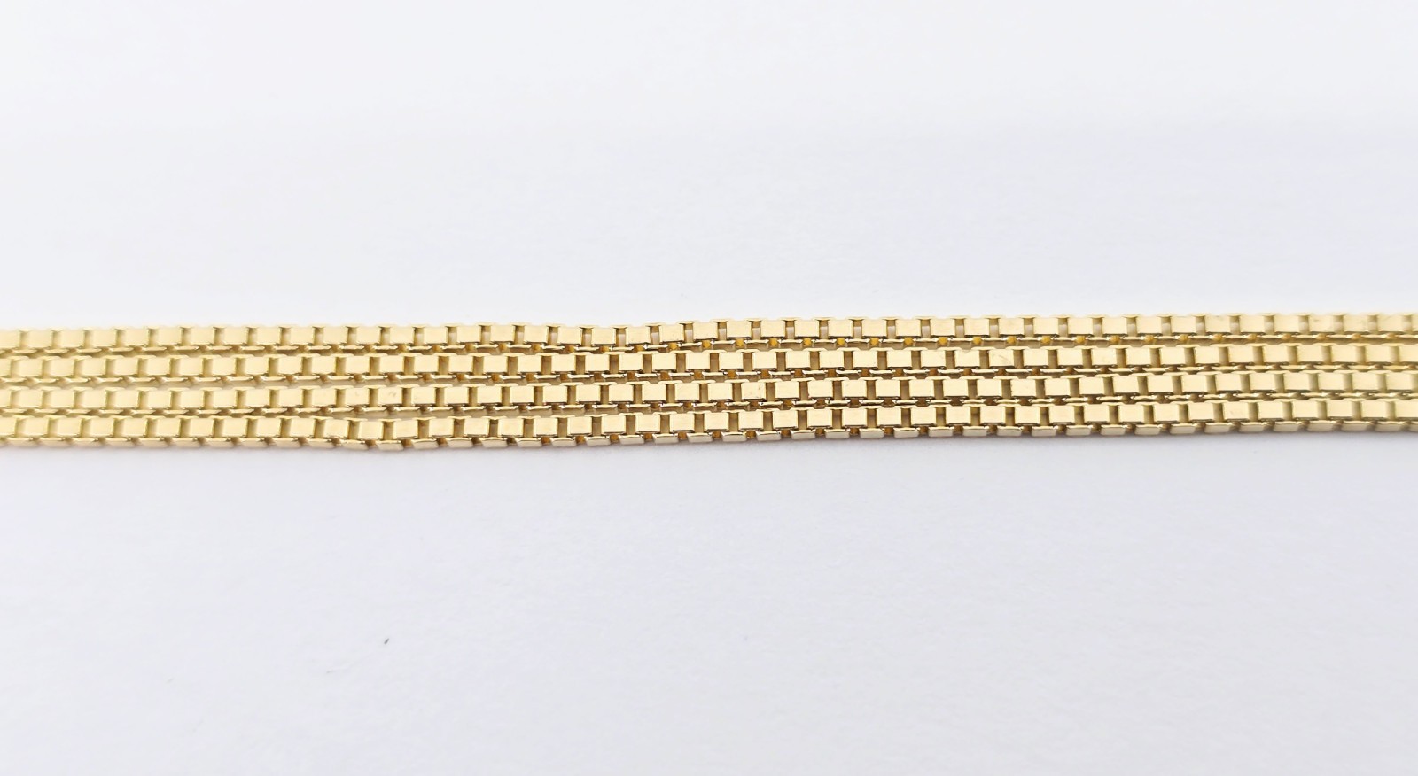 Unique 14K Karat Solid Yellow Gold Designer Box Link Chain Necklace – 17.50″ L
