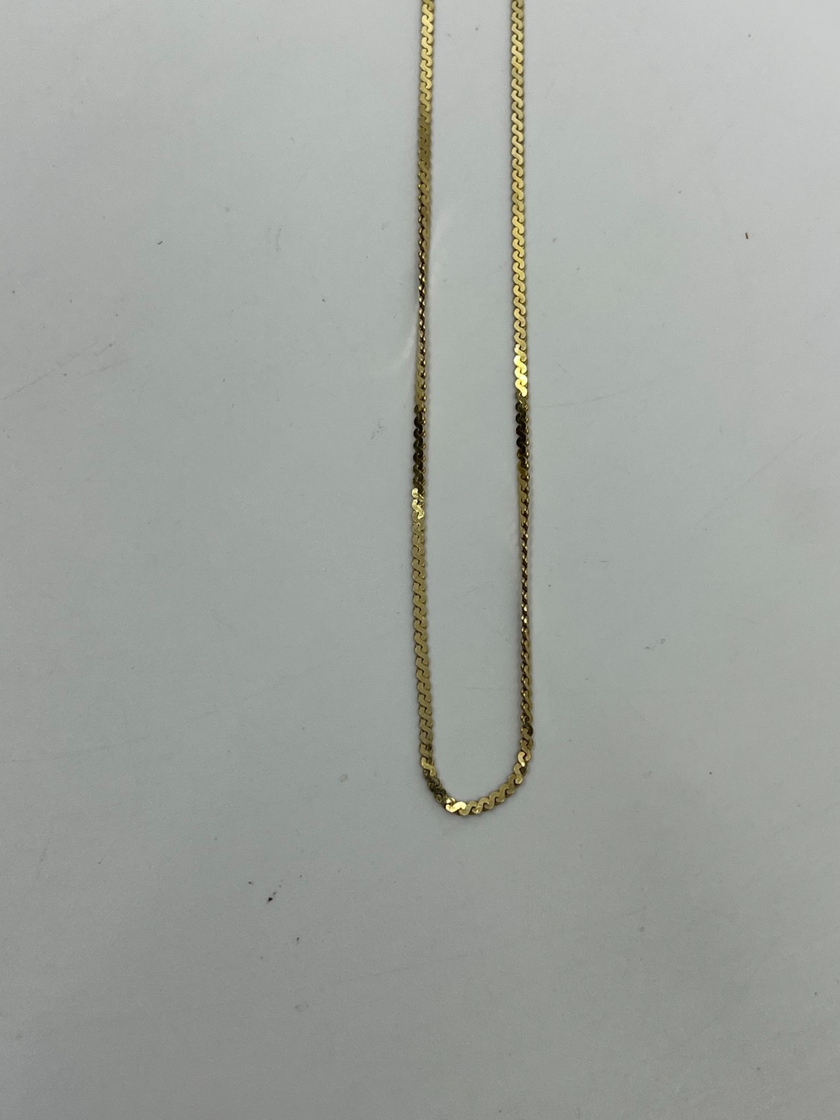 14K Italy Gold Chain Necklace 585 S Link Serpentine Chain 21” 2.5g Yellow Gold