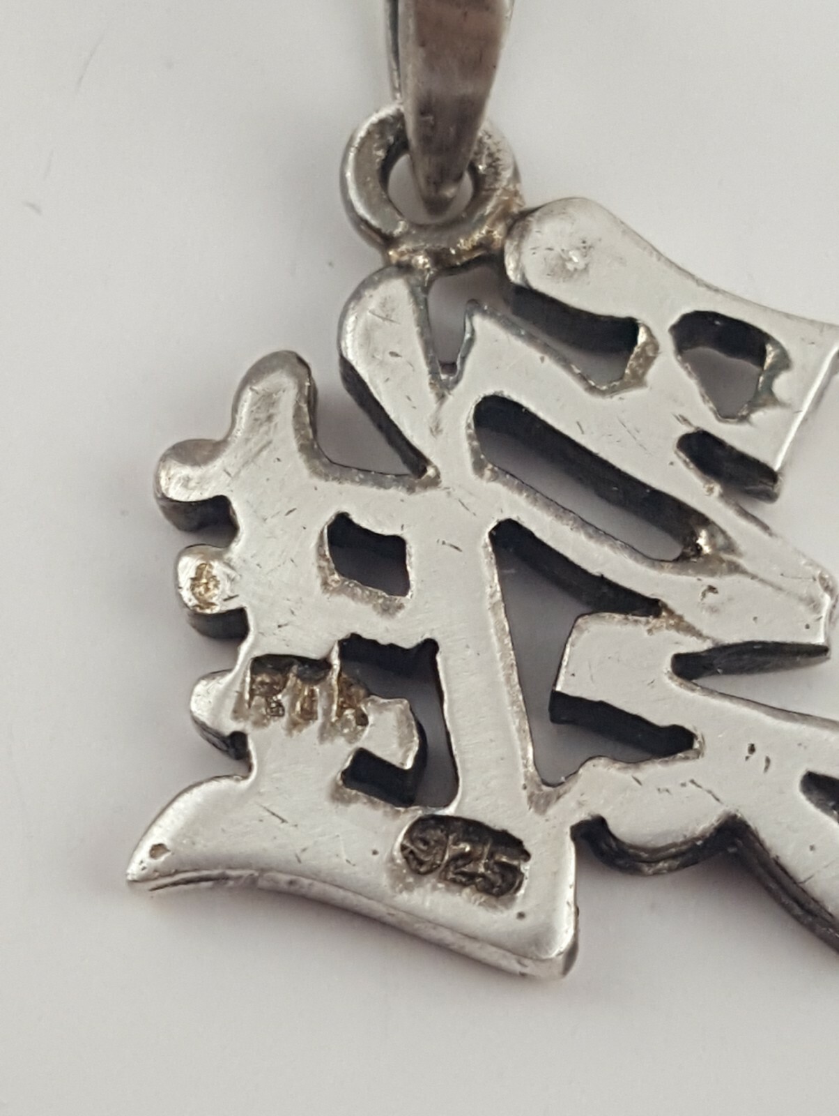 SILVER Chinese PENDANT Marked .925 & Signed RTR, 1″ Unknown Chinese Symbol