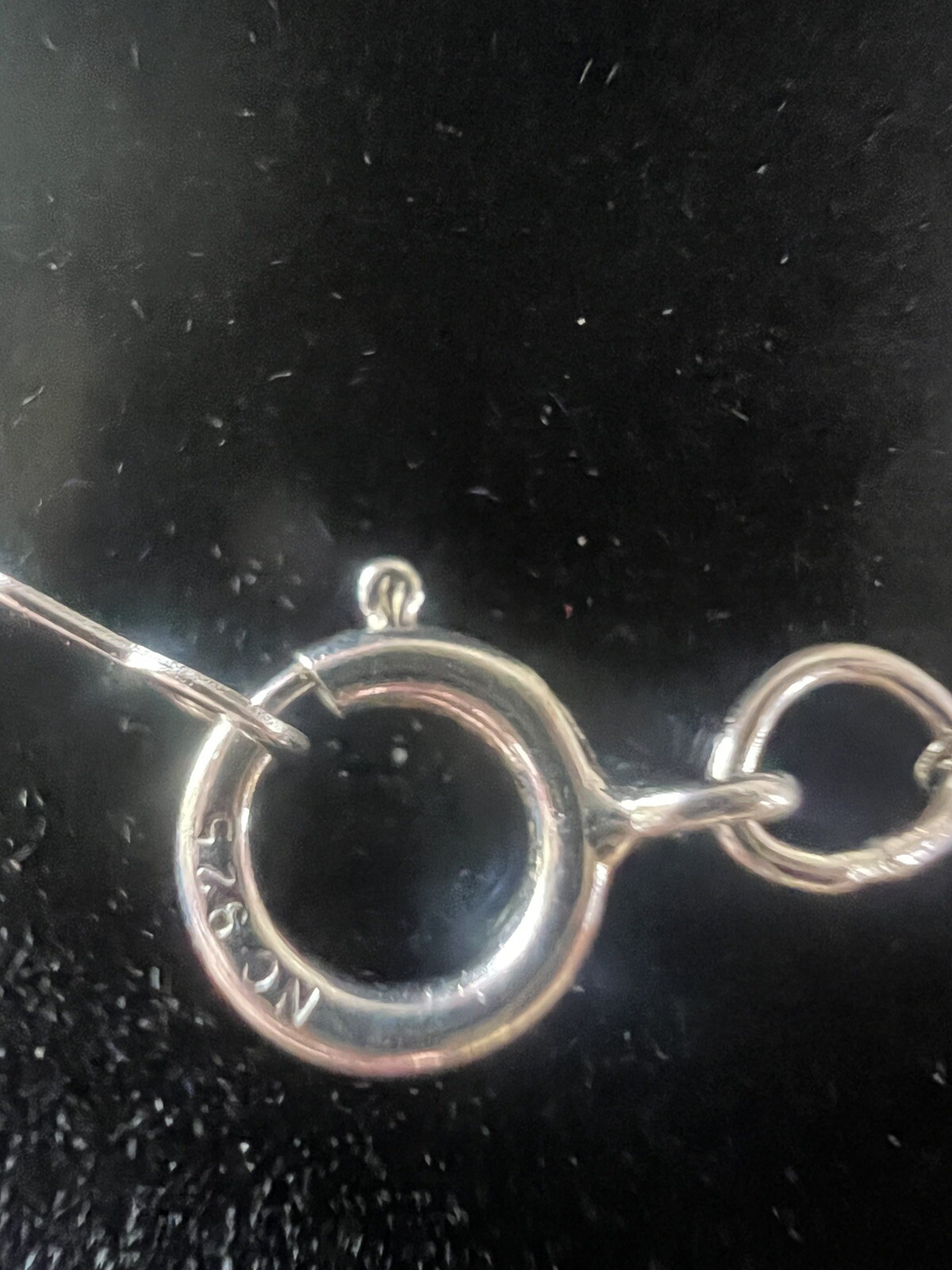 NC Sterling Silver Necklace Twist Pendant W/ Diamonds In The Center