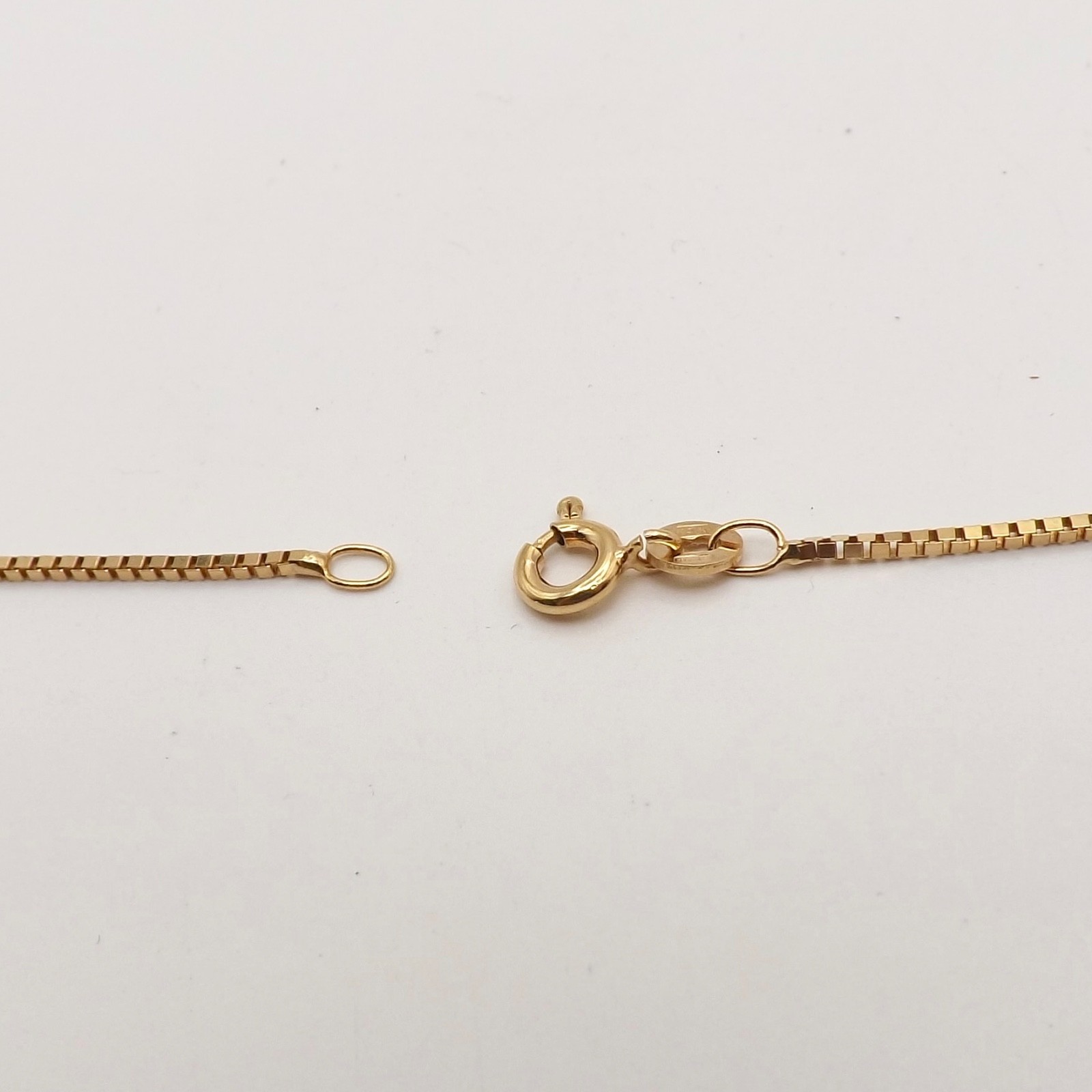 Solid 14k Gold Venetian Box Link Pendant Chain Necklace UnoAerre Italy 18in New