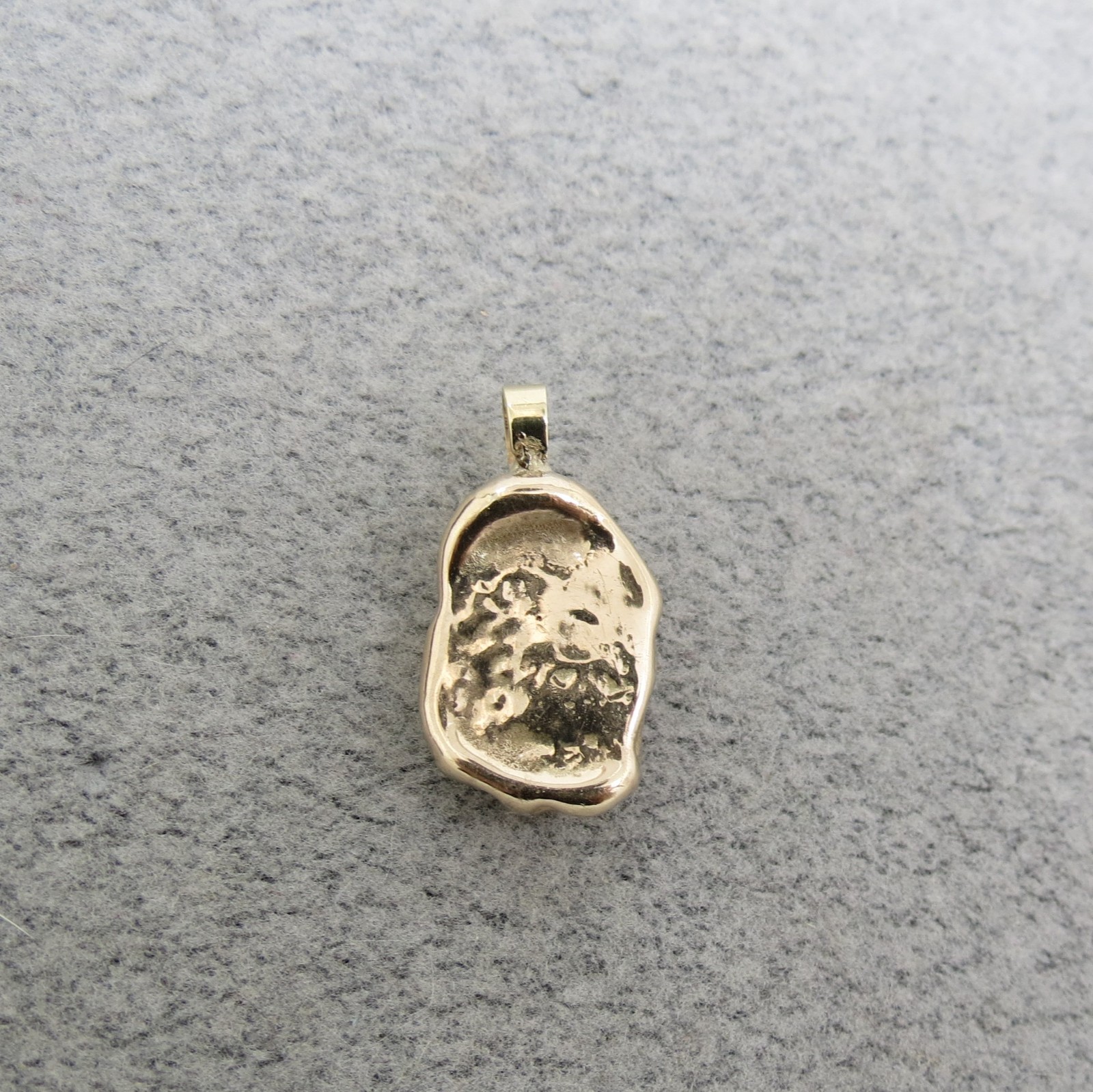 Antique Custom Jeweler Made 10K Yellow Gold Nugget Pendant from Class Ring 9.04g
