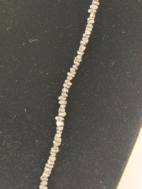 Estate $3000 22.7ct Natural BLACK GENUINE DIAMOND 20″ Sterling Silver Necklace