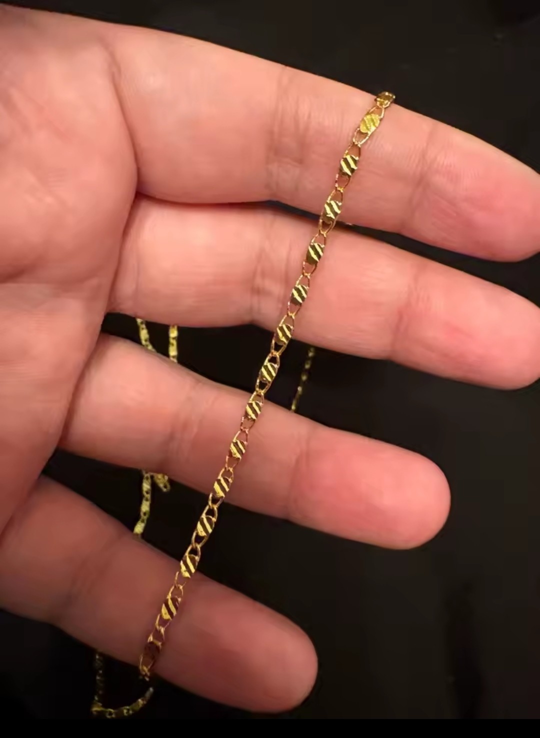 18K Gold Plated 925 Sterling Silver Figaro Chain Necklace 2MM Men Women
