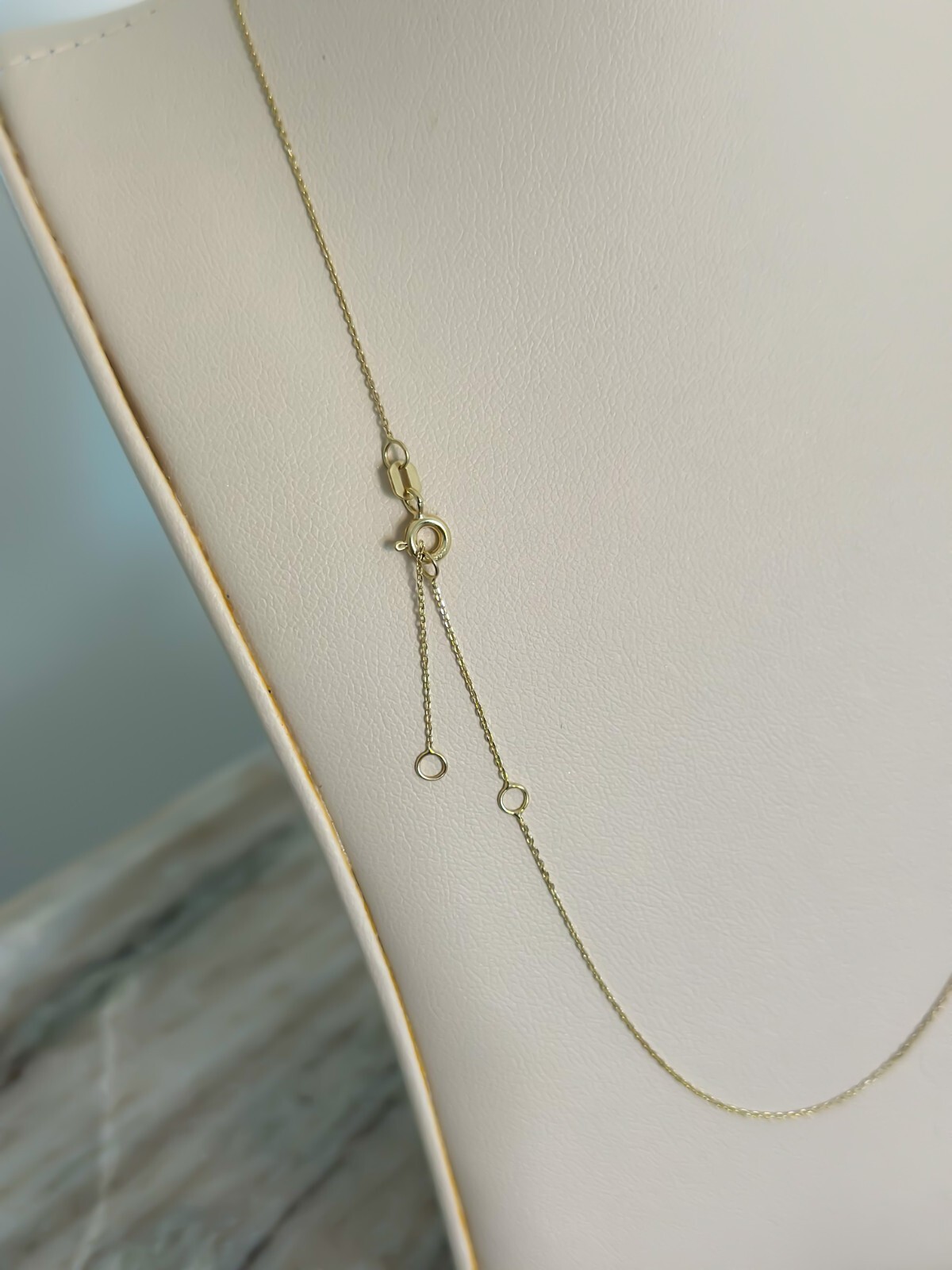 14k SOLID Gold Cable Chain 0.5mm Thin Necklace Adjustable 16″, 17″ & 18″, Boston