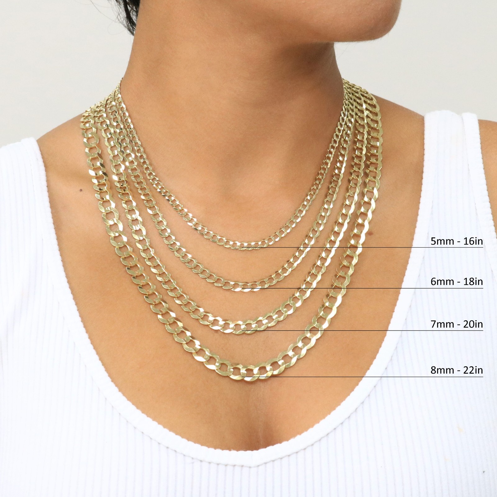 14K Yellow Gold Solid 1.5mm-12mm Cuban Curb Chain Link Pendant Necklace 16″- 30″