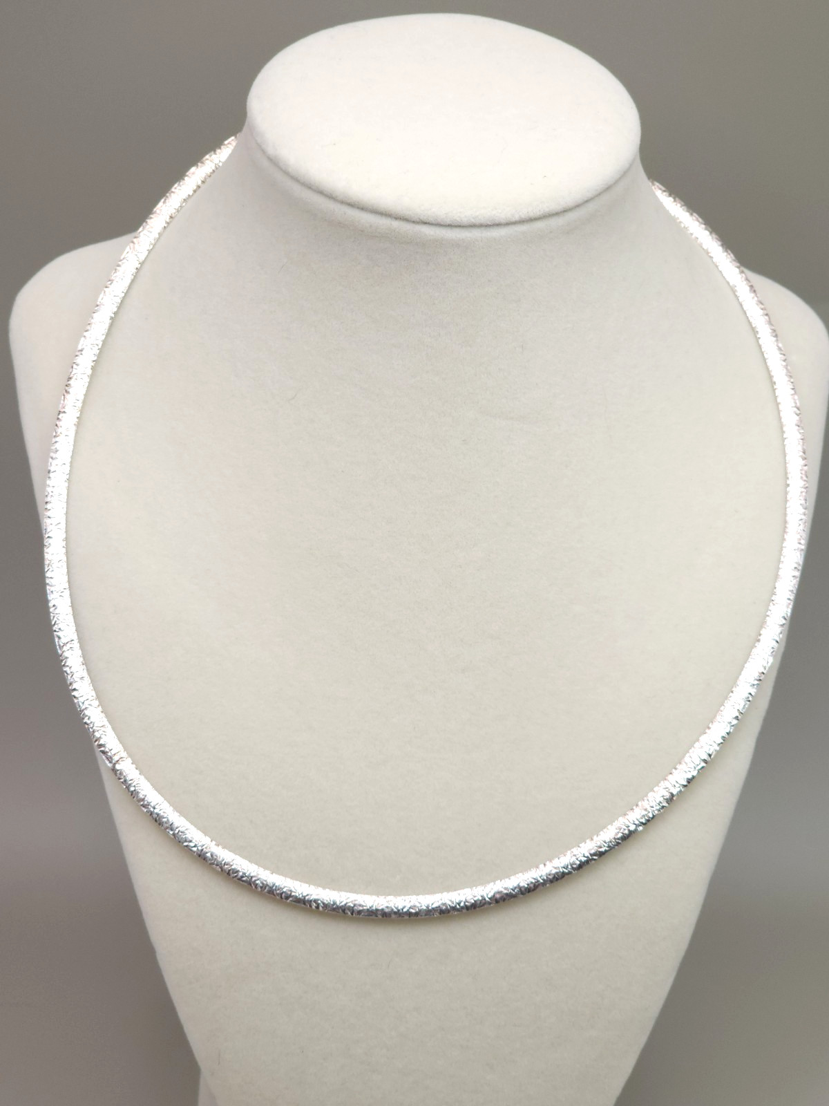 Milor Italy 950 Fine Silver Reversible Omega Choker Necklace 4mm Vintage Chain