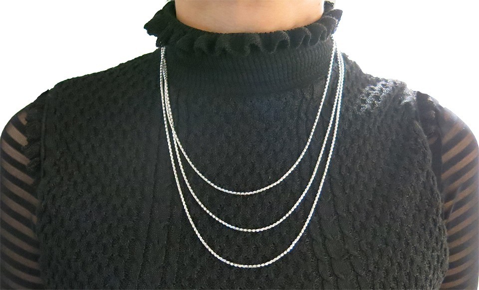 1.8MM Solid 925 Sterling Silver Italian POPCORN CHAIN Necklace Italy 925 Stamped