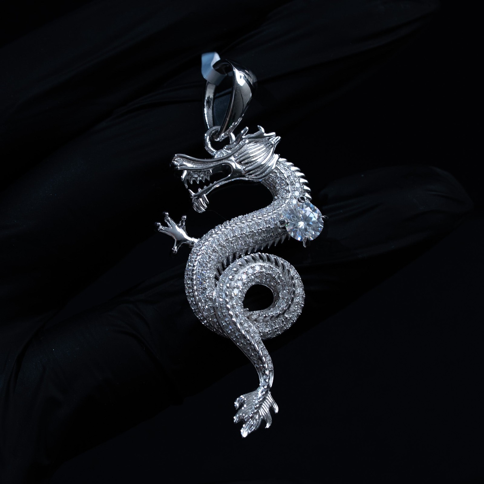 MOISSANITE Dragon Pendant Iced Solid Real 925 Sterling Silver Hip Hop Jewelry