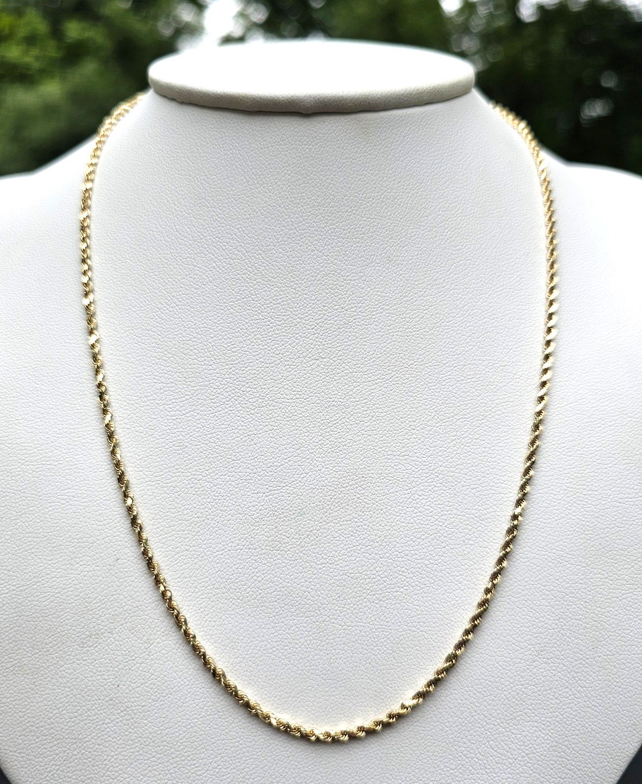 18″ diamond cut rope chain necklace 14K yellow gold 3.4 grams 1.7mm 3.4 grams