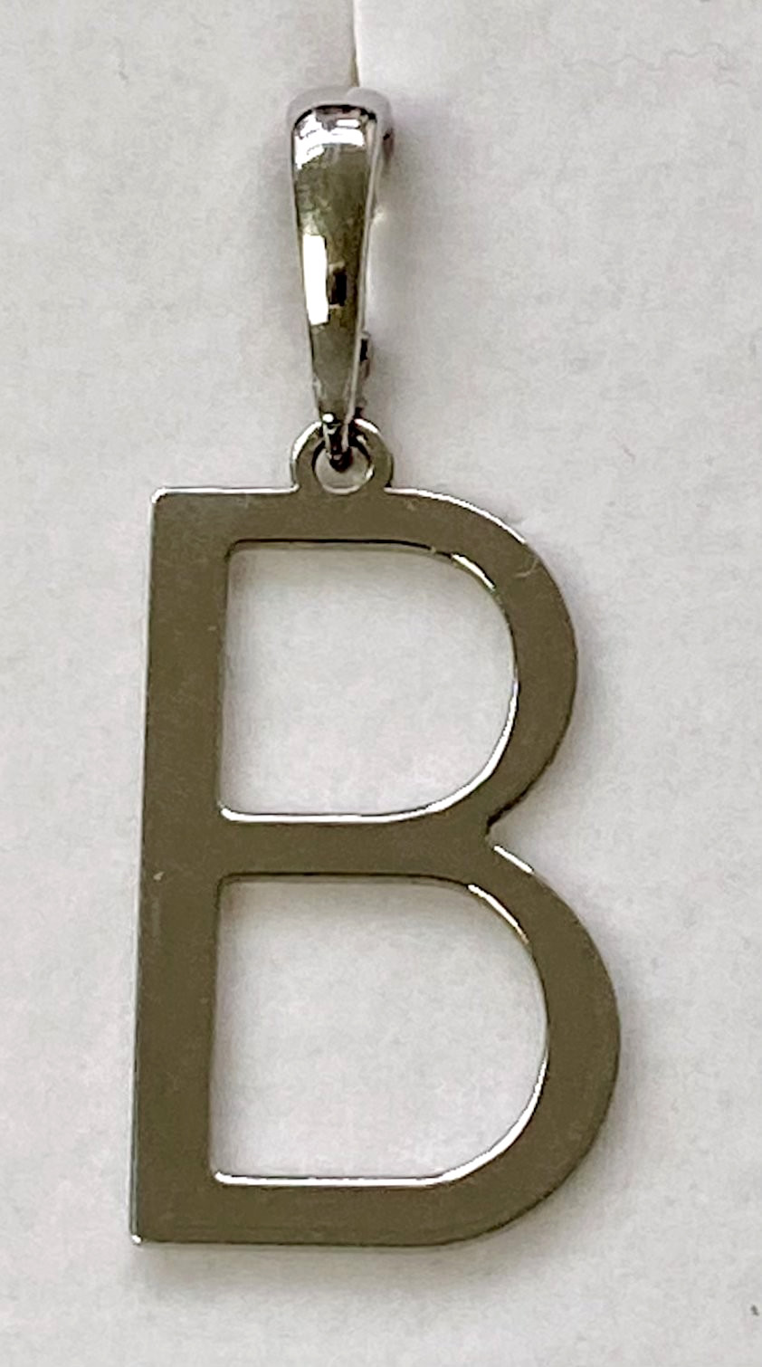 HSN Bianca Milano Sterling Silver Initial “B” 1-1/2″ Pendant