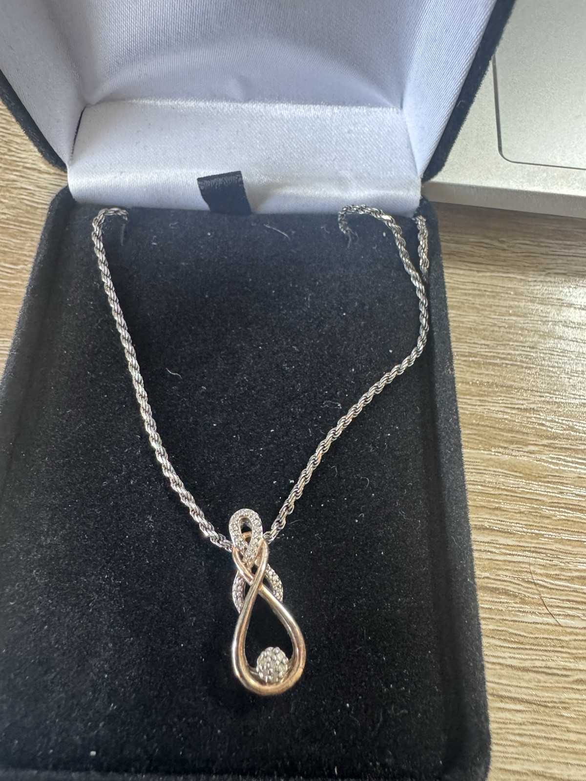 Kay Jewelers Sterling Silver Infinity Pendant Necklace With Diamond Accents