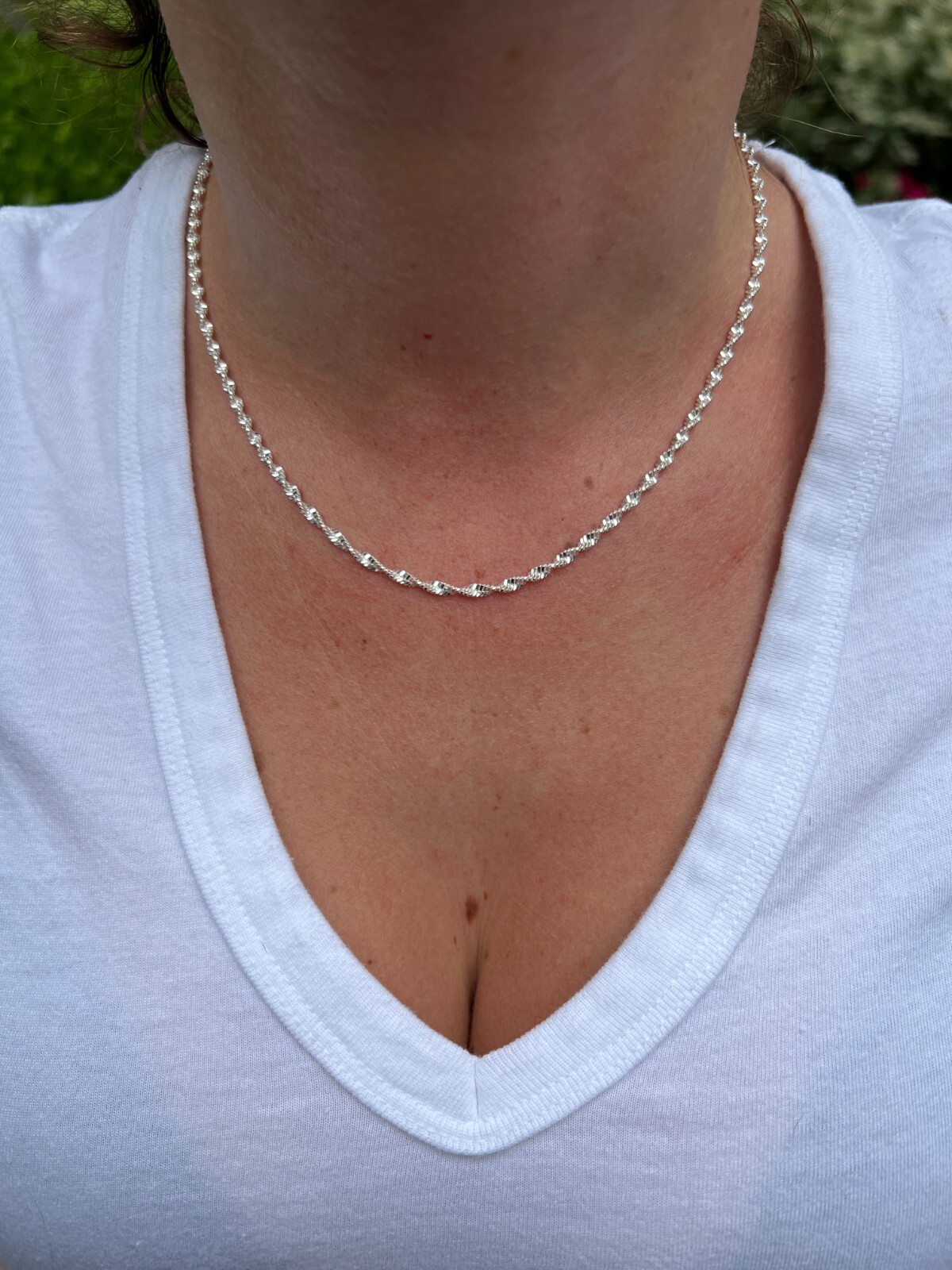 Real 925 Sterling Silver 2.5mm Loose Singapore Rope Chain Necklace Mens Ladies