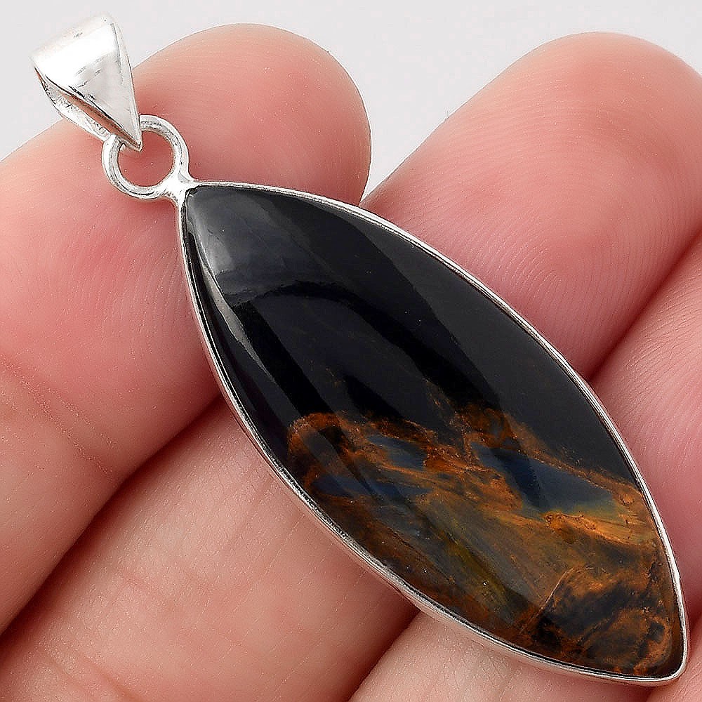 Natural Pietersite – Namibia 925 Sterling Silver Pendant Jewelry P-1001