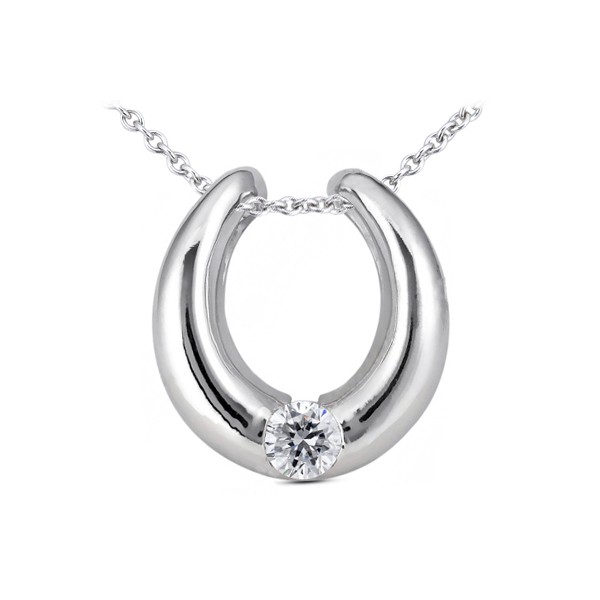 0.45ct H SI1 Round Cut Earth Mined Certified Diamond Platinum Solitaire Pendant