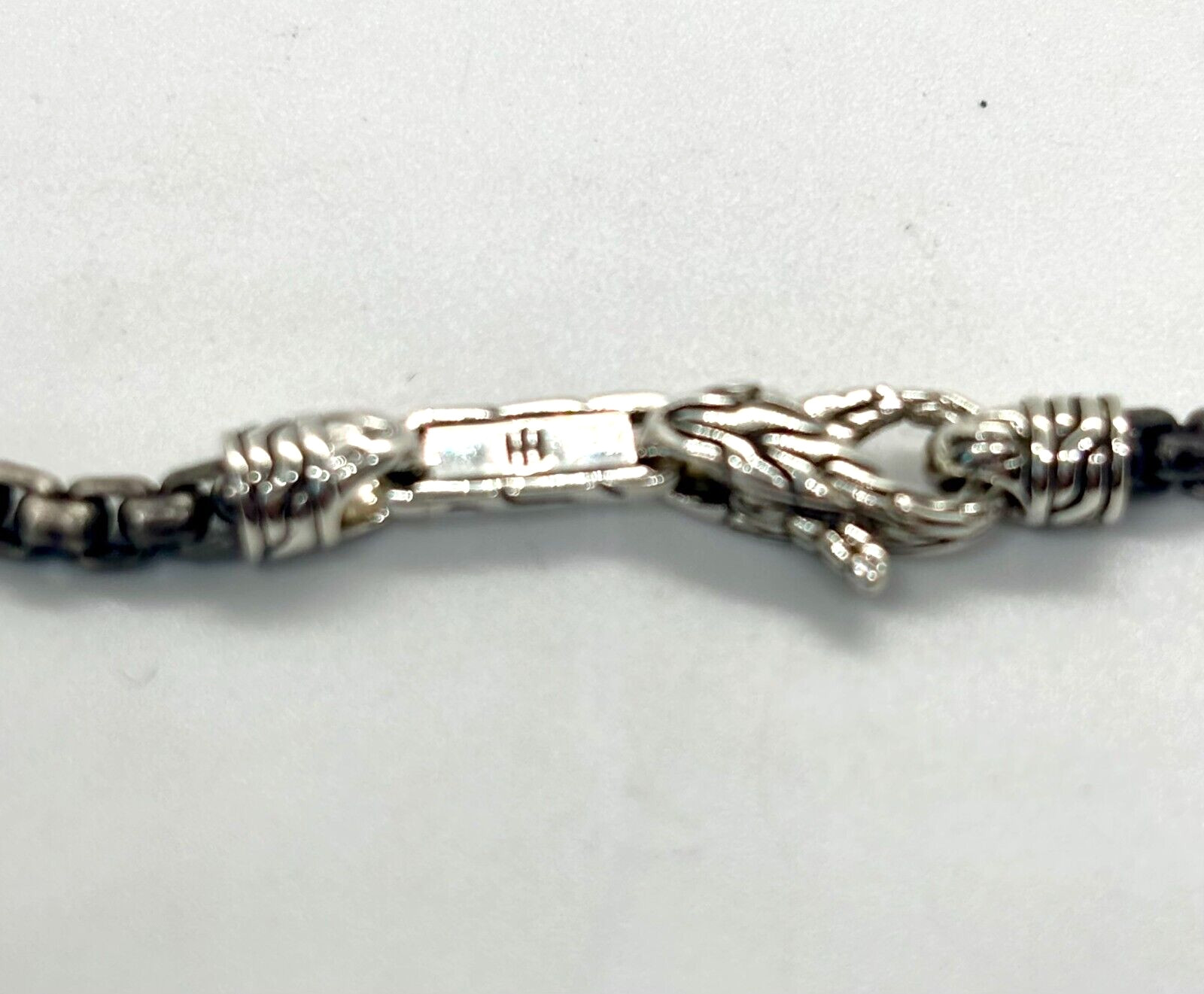 JOHN HARDY Classic Chain St. Silver & Bronze Box Chain Dog Tag Pendant #64