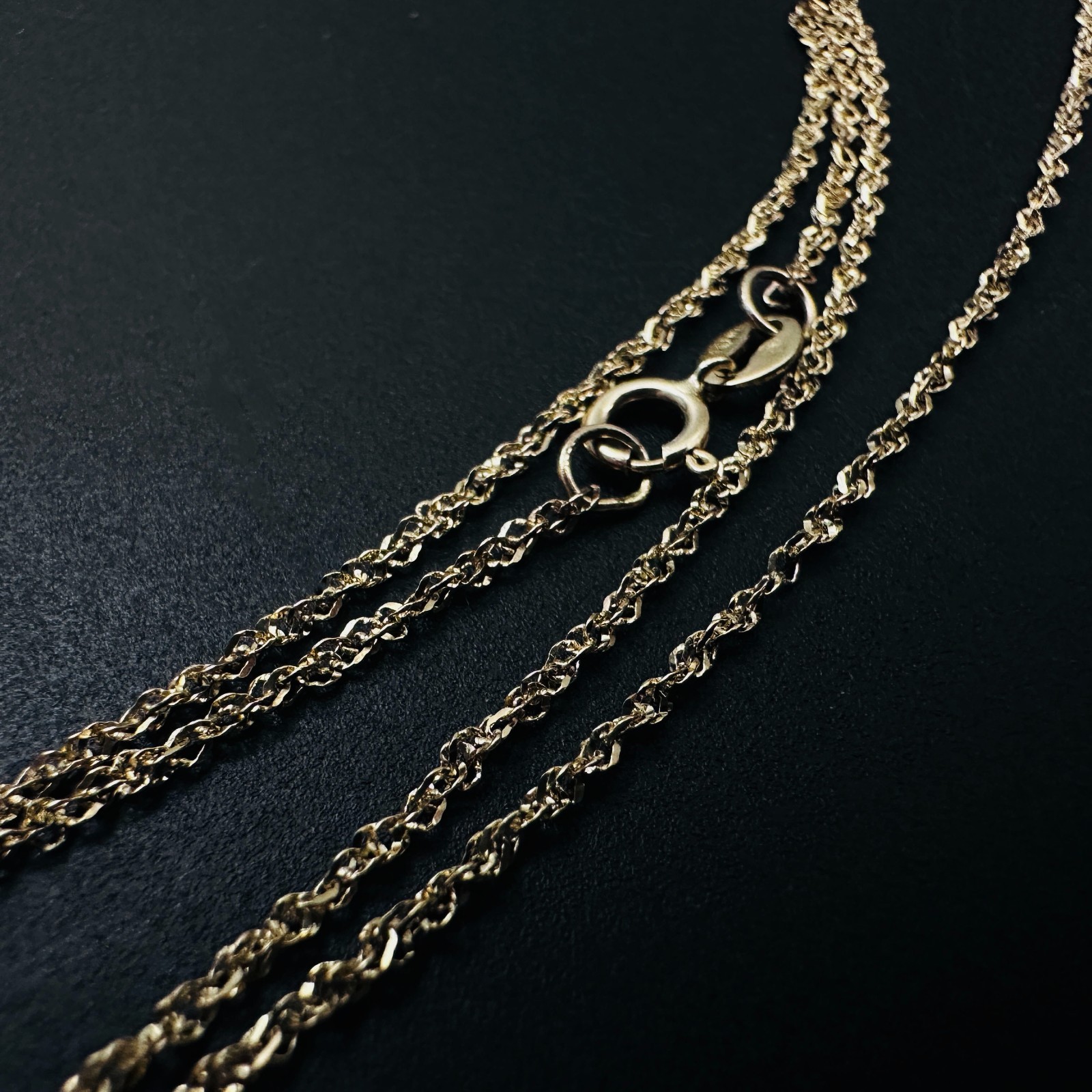 10K Yellow Gold Diamond-cut Prince of Wales Link Chain Necklace, 1.1mm, 17 3/4″