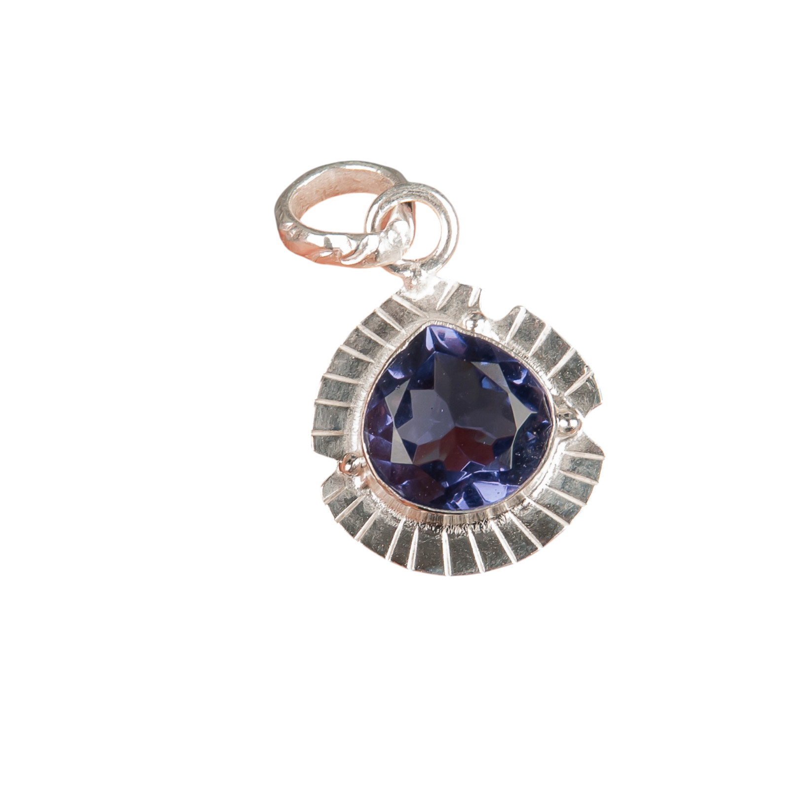 Iolite Gemstone 925 Solid Silver Necklace Pendent 1.15″ Gift For Women