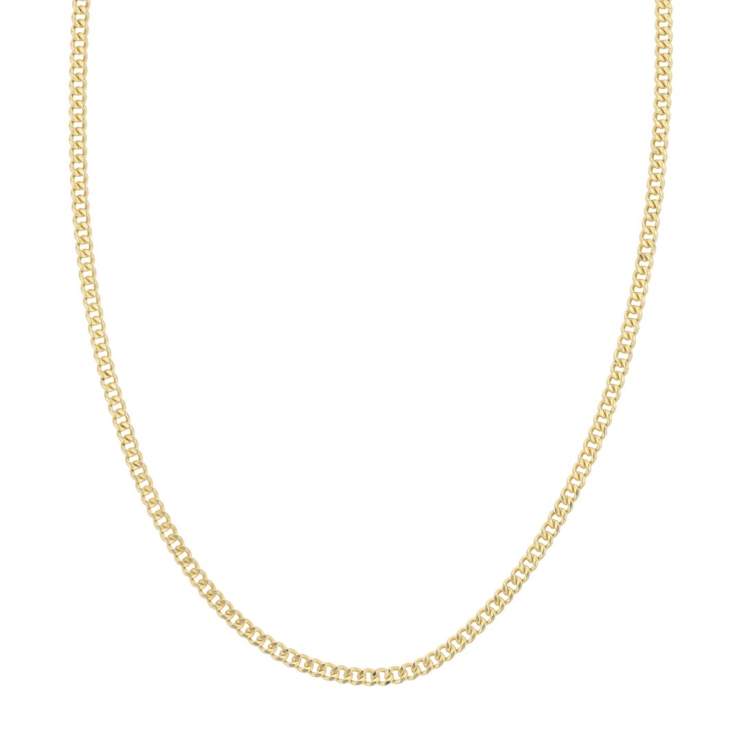 1.4mm Curb Link Chain 24″ Necklace 18k Yellow Gold 4.80 Grams