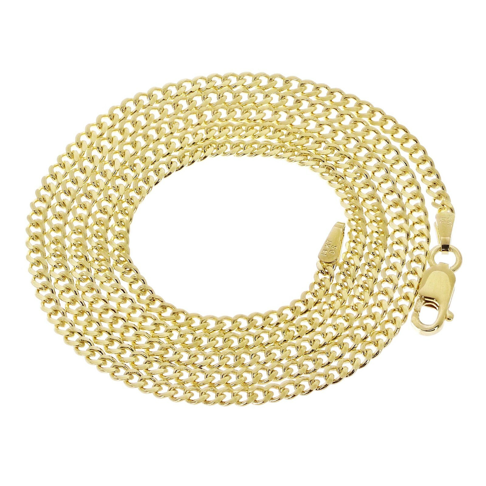 Italian 14k Yellow Gold Miami Cuban Link Chain Necklace 20″ 2mm 6.2 grams