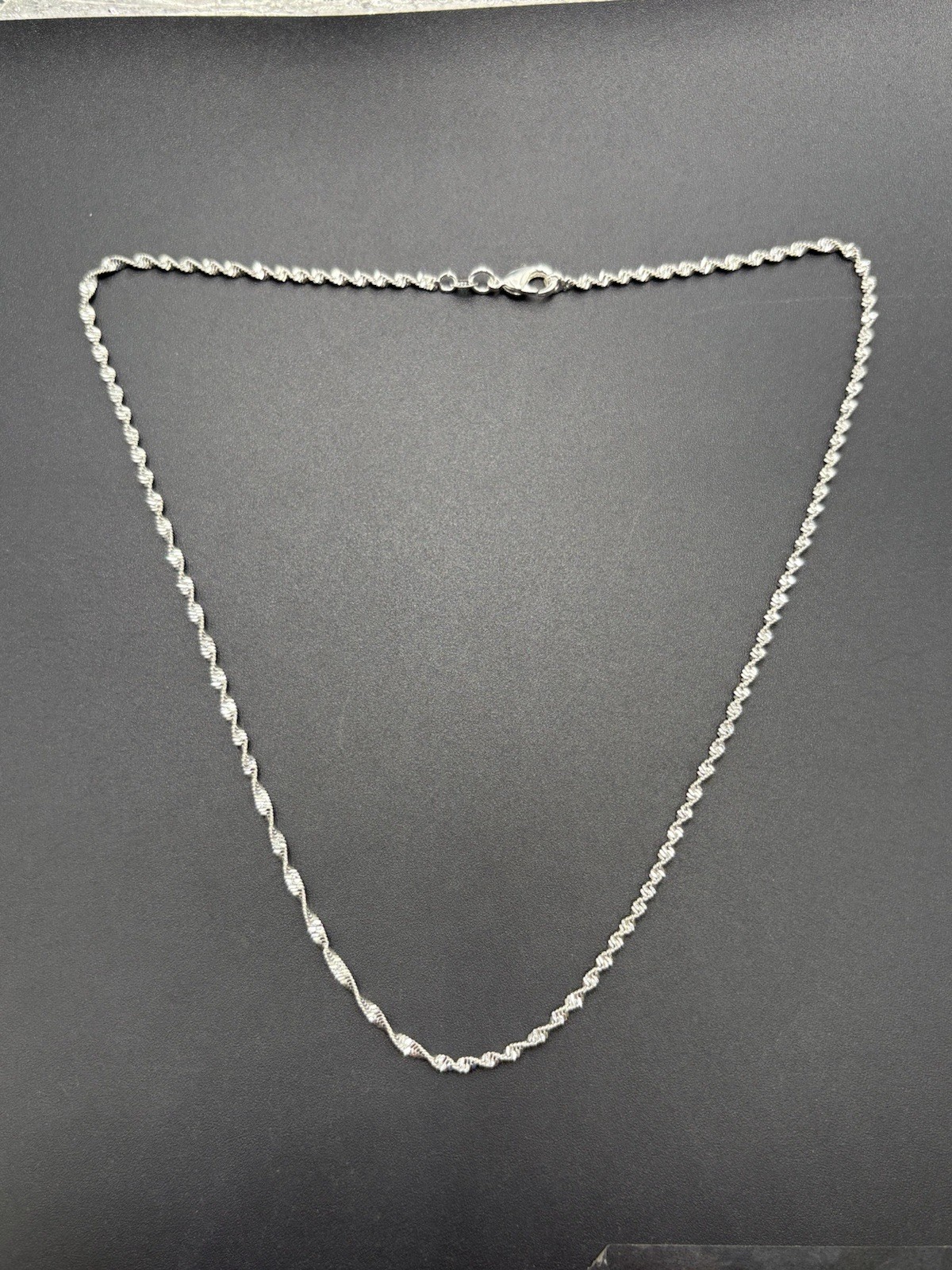 18″ Sterling Silver Sparkle Singapore Chain Necklace 925 B16