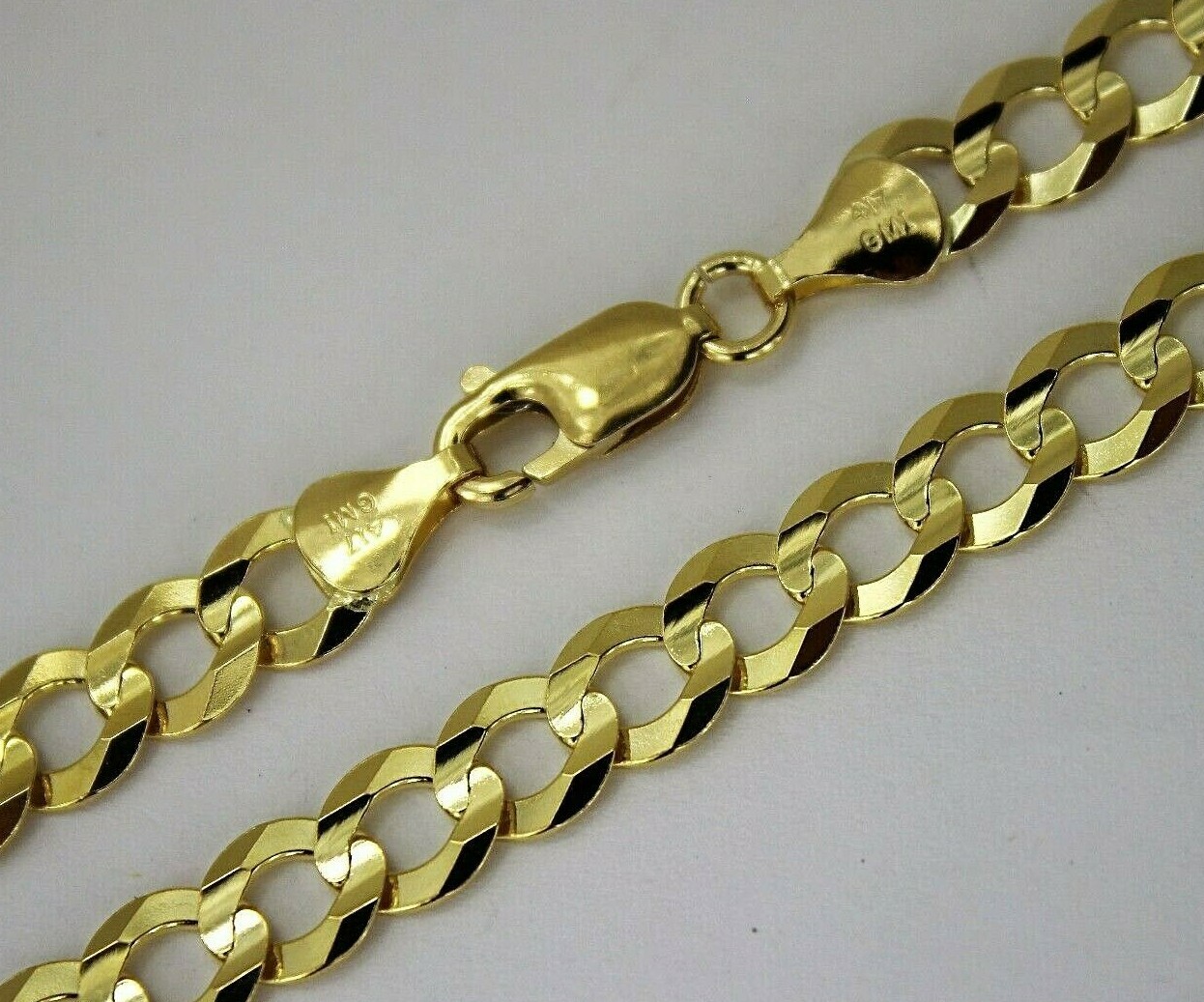 10K Solid Gold Cuban Link Chain Necklace Bracelet for Men Women 2mm~13mm 7″~30″